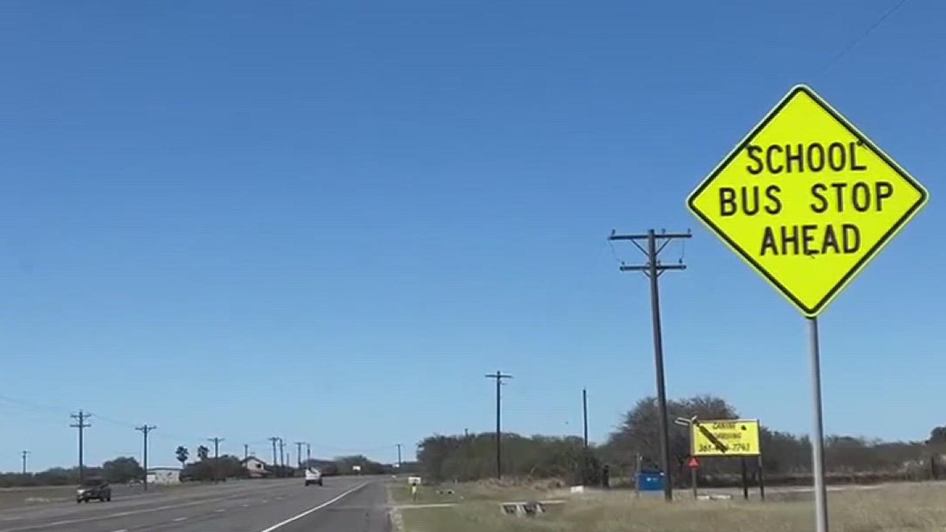 TxDOT officials said road safety concerns should be addressed to the school district who will then contact the department of transportation to install the signs. 