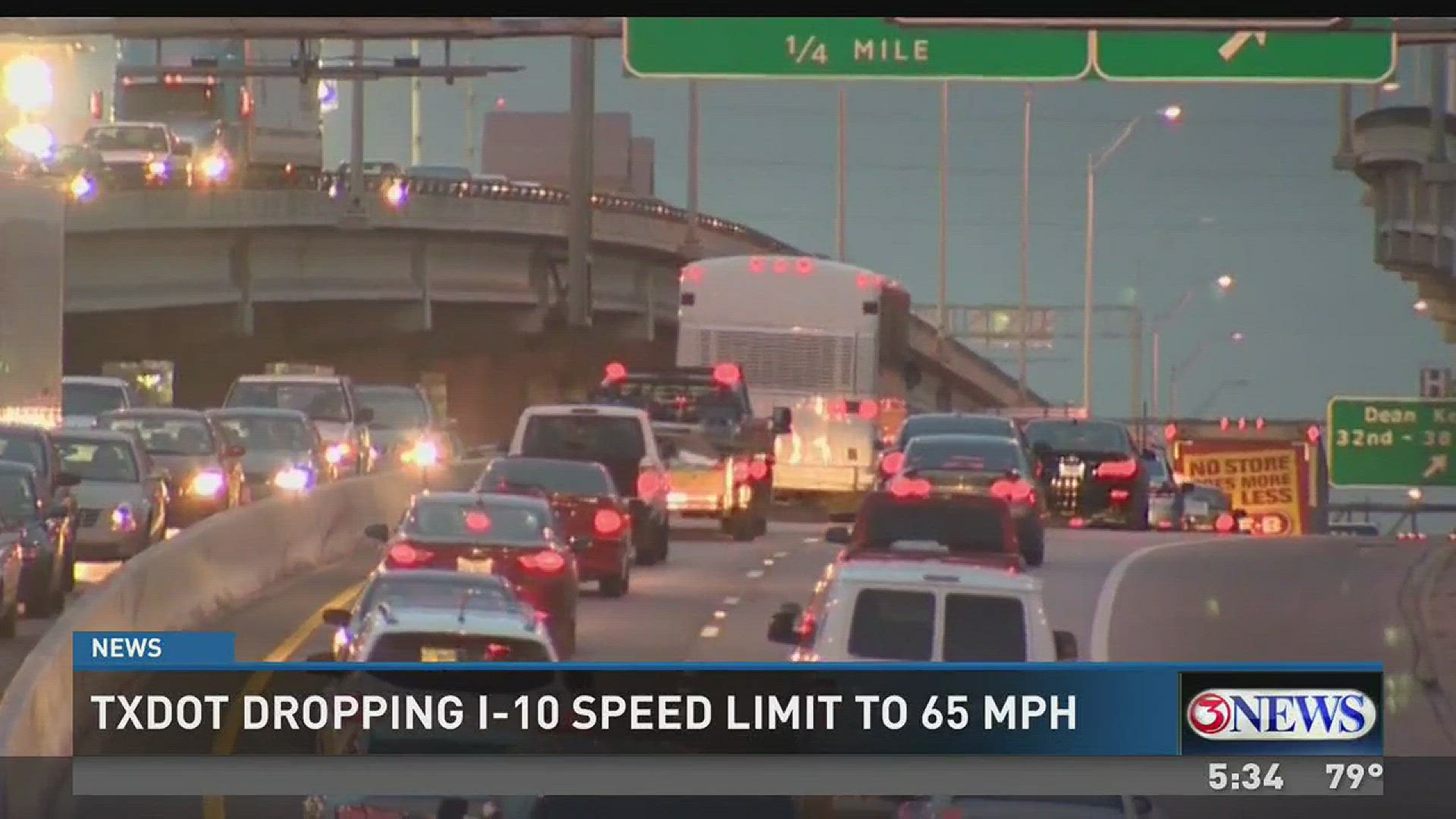 Speed limit along I10 to drop