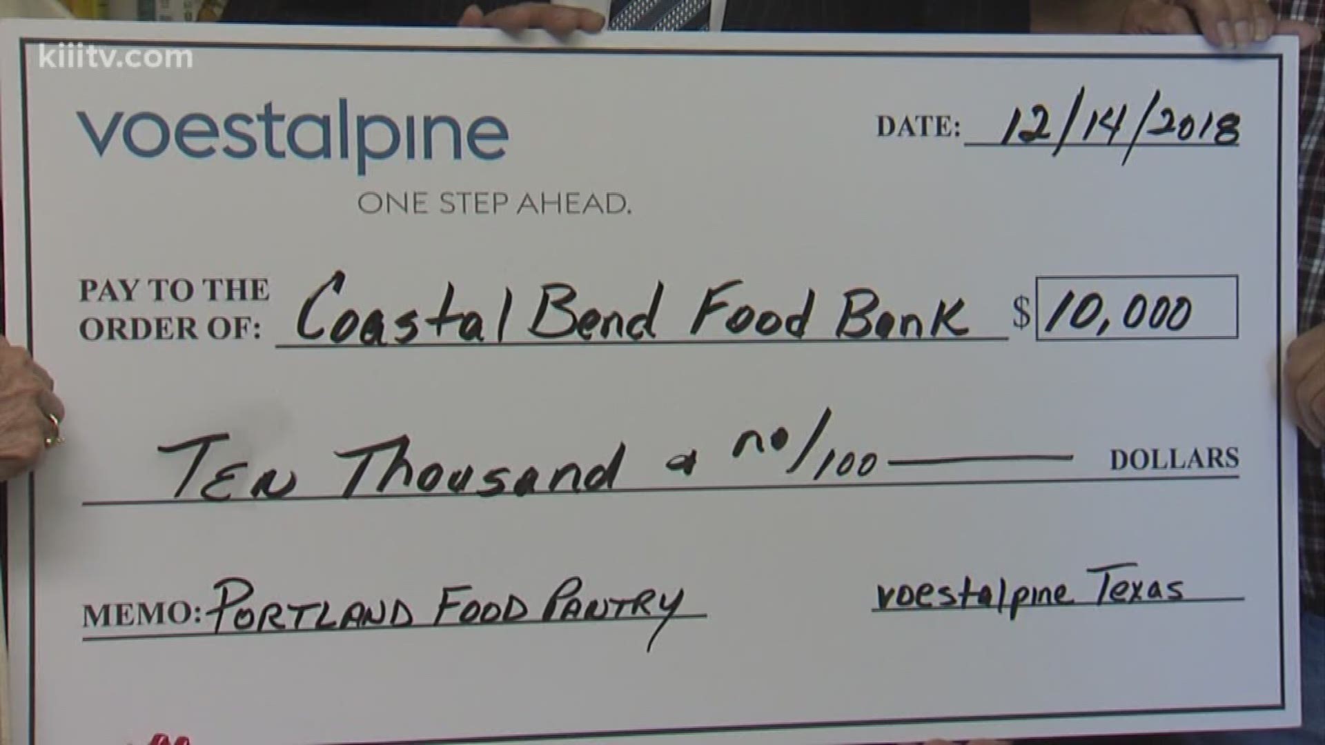 The City of Portland, which is still recovering from Hurricane Harvey, got some major help Friday thanks to a donation from the nearby Voestalpine plant.