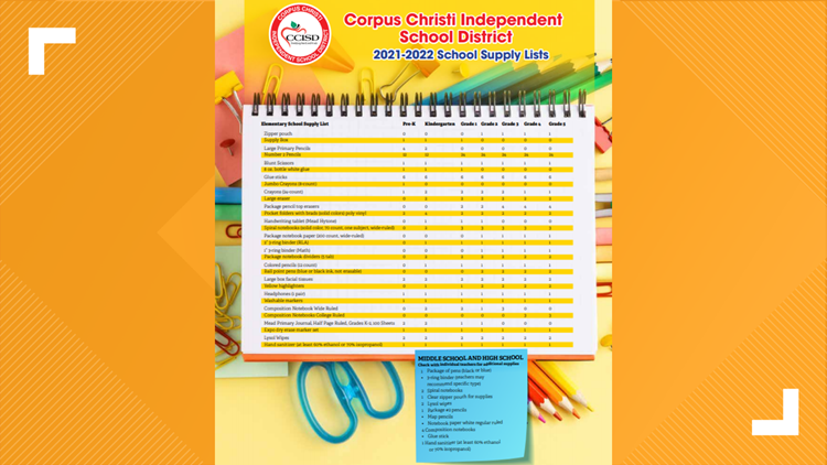 School Supply List For Ccisd | Kiiitv.com