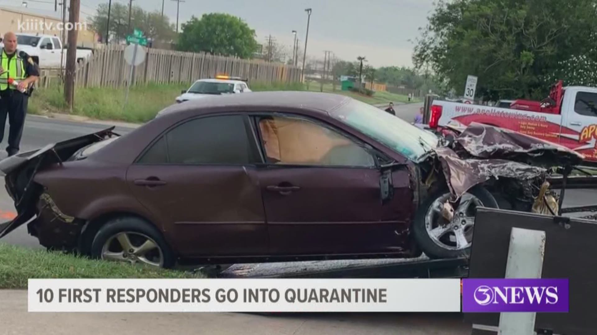 First responders asked to quarantine after responding to an accident this morning.