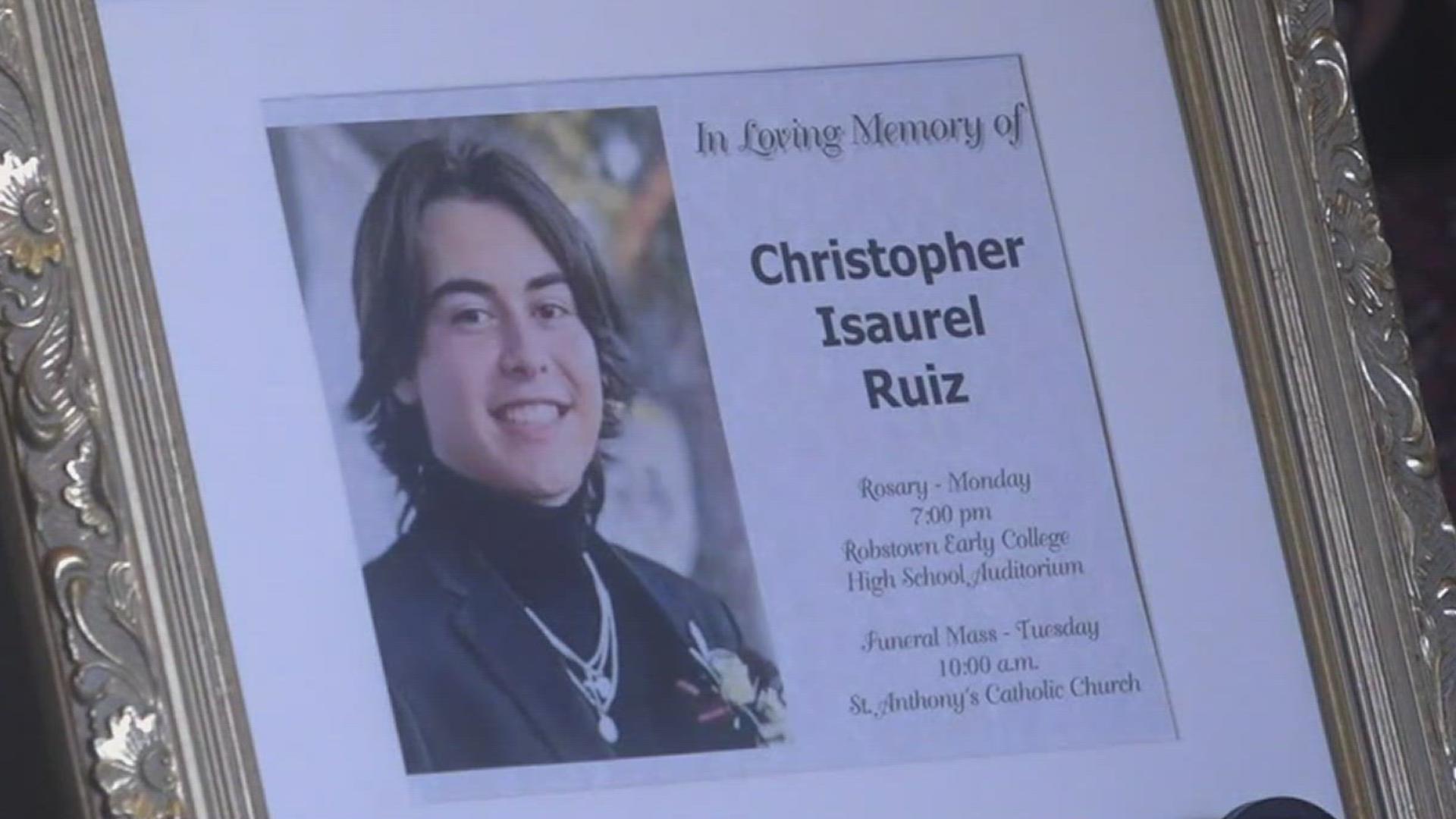 Hundreds gathered at St. Anthony's Catholic Church in Robstown on Tuesday to celebrate the young man's life.