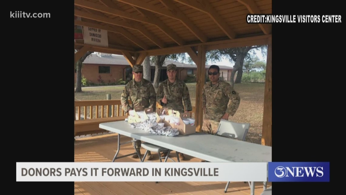 Moment of Hope Testing site workers in Kingsville get breakfast from
