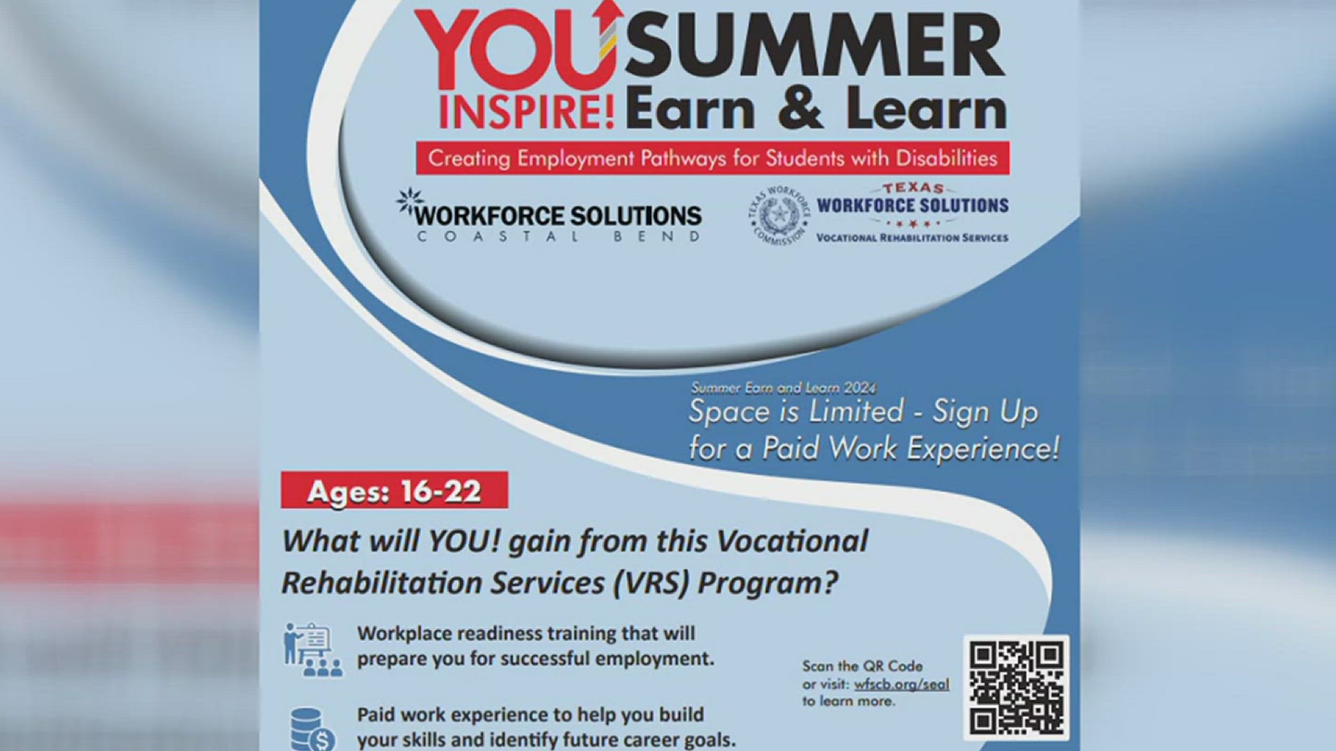 The Workforce Solutions program offers individuals with disabilities age 16 to 22 to sign up for a job and learn all of the responsibilities that come with it.