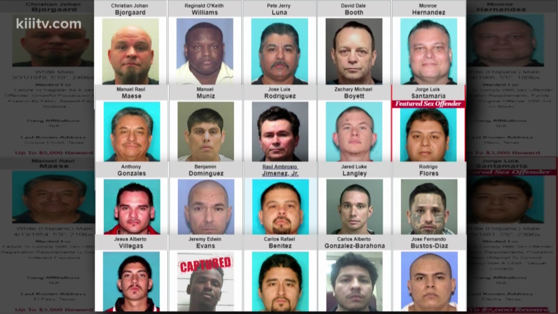 The Texas Department of Public Safety is asking for your help locating the Top 10 Most Wanted fugitives and sex offenders in the state.