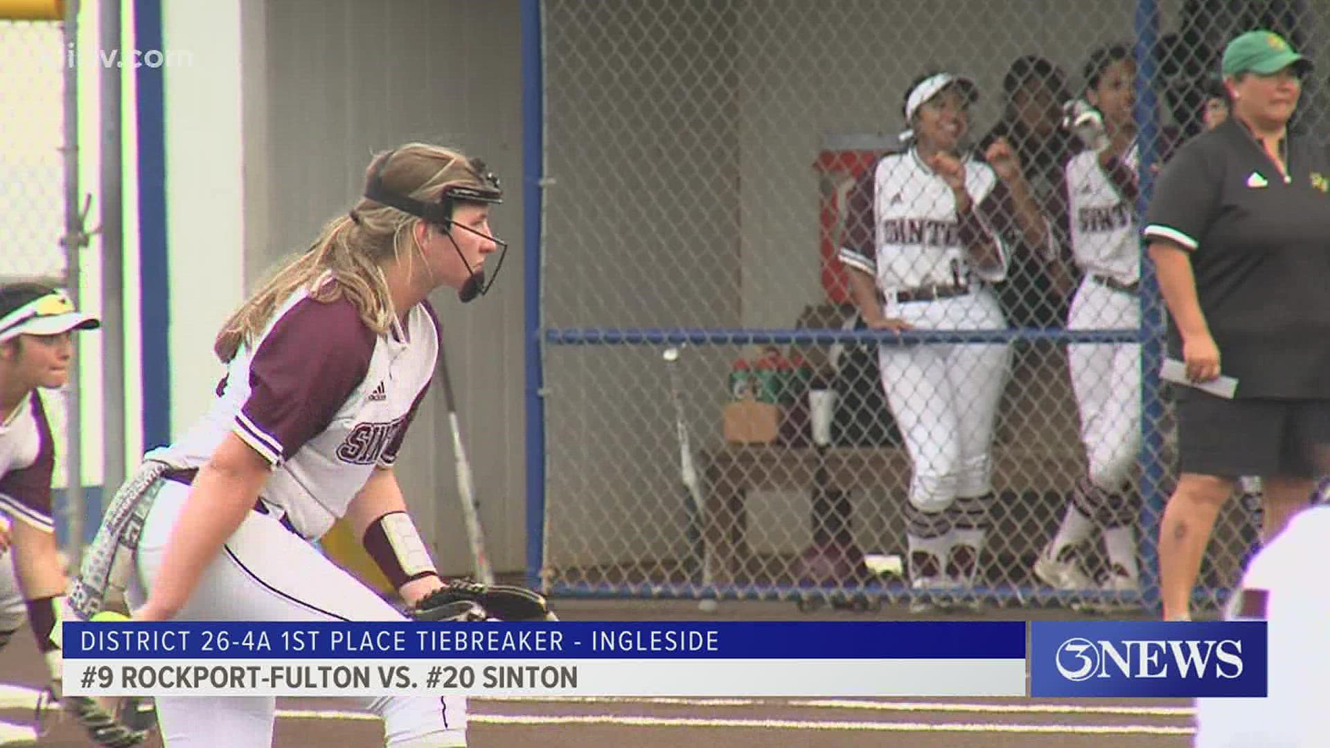 Sinton needed 11 innings to top Rockport-Fulton 2-1 and claim the #1 seed out of 26-4A. RF drops to the #2 seed.