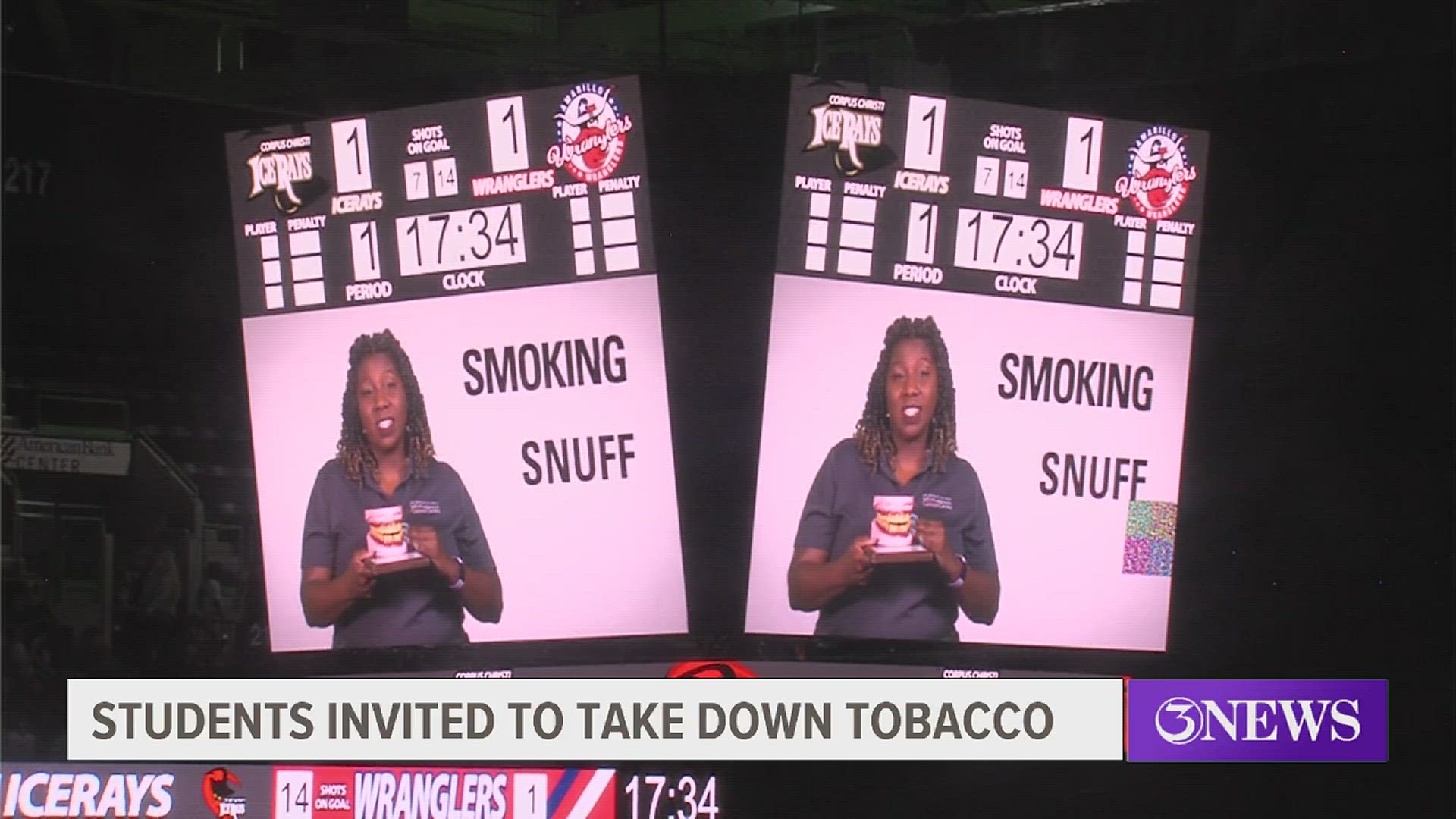 MD Anderson Cancer Center officials helped teach the middle schoolers about the dangers of tobacco during intermissions.