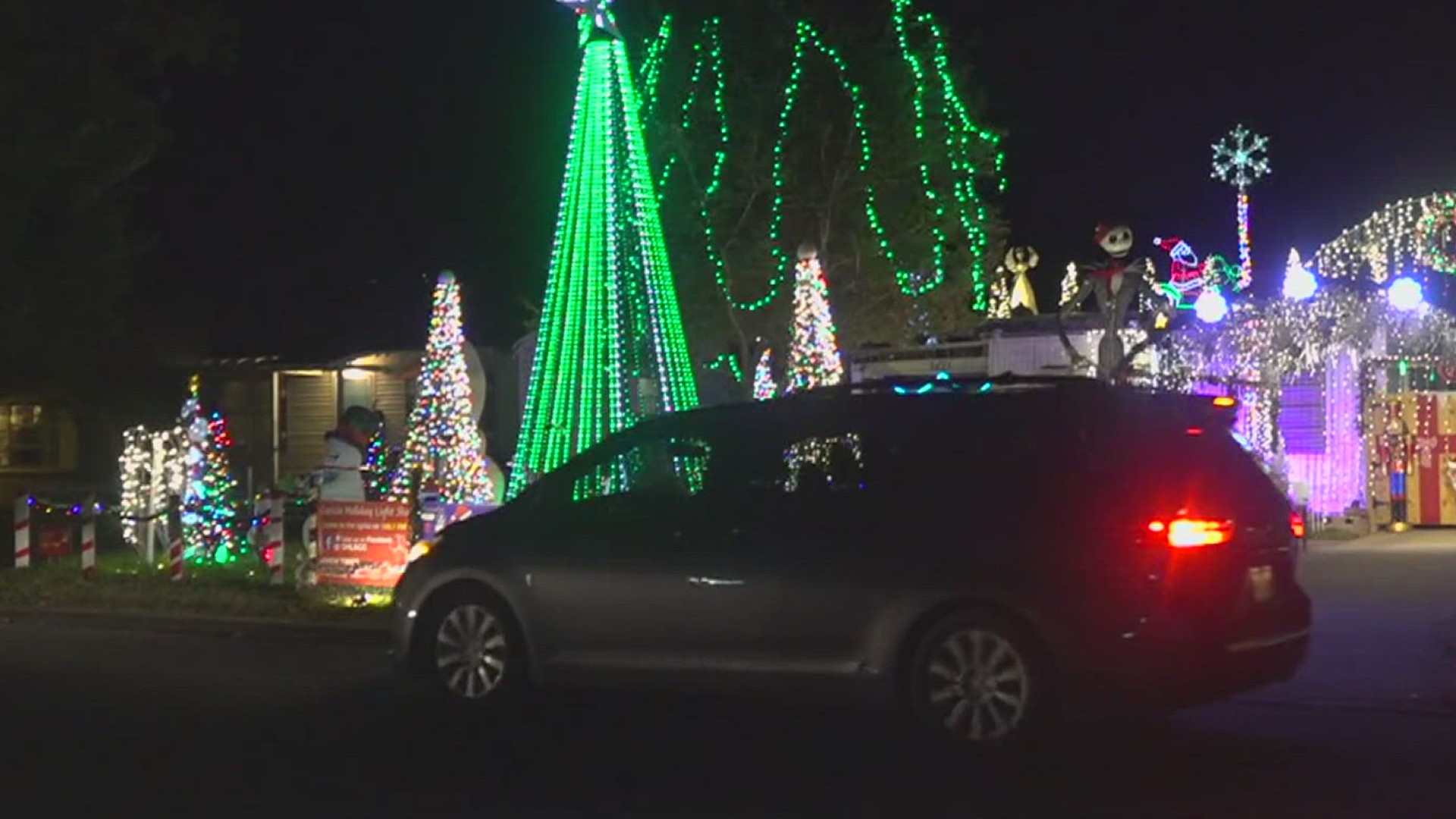 Gabriel Garcia told 3News the show started 10 years ago with just a few strings of lights. It has since grown to a 100,000 light display that stuns each year.