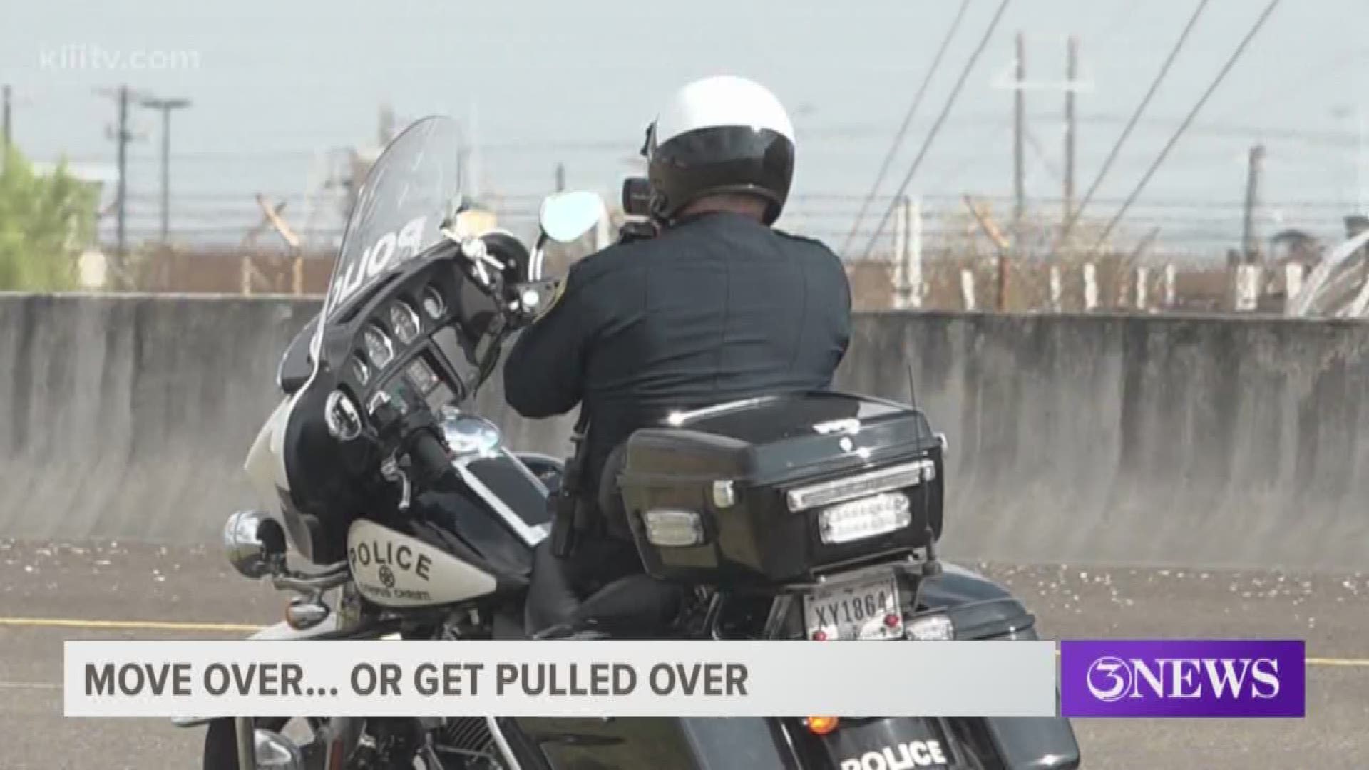 The Corpus Christi Police Department set up scene along the freeway Tuesday morning involving a tow truck working an accident scene on the shoulder. They wanted to see if people would obey the state's move over law.