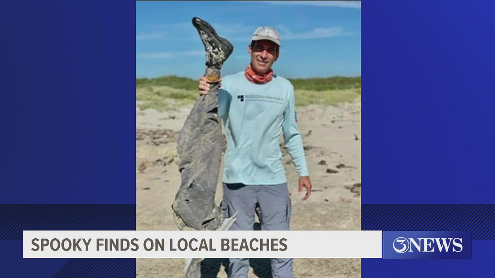 Not even six months after going viral for discovering a series of creepy dolls, the Mission-Aransas Reserve found a creepy fake leg on the beach this week.