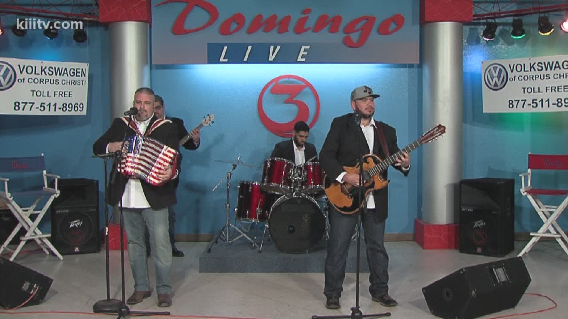Conjunto Senzzible from Houston Texas performs their third song on Domingo Live, "Esta Tristeza Mia."