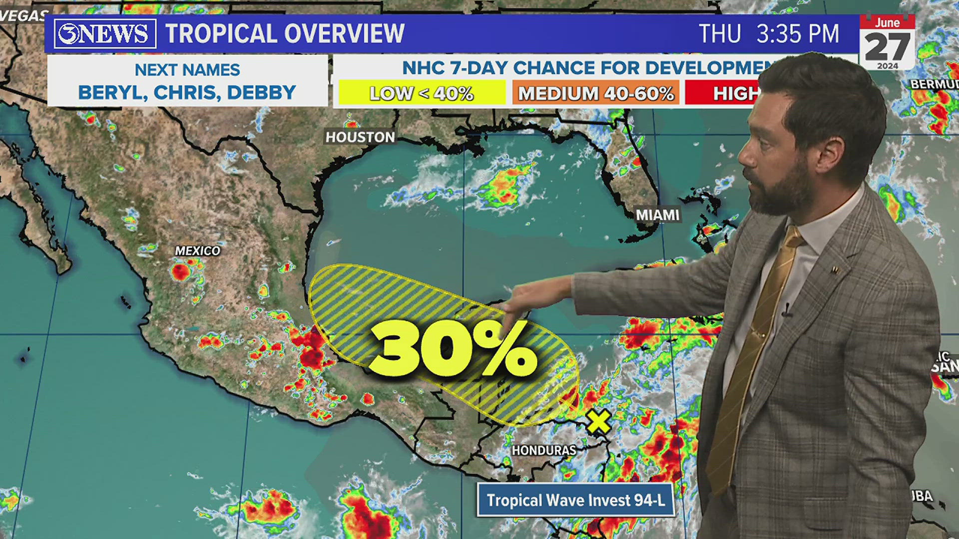 Invest 94L will move across the SW Gulf this weekend, sending minor side effects into the TX Gulf Coast. Invest 95L headed for the Caribbean next week.