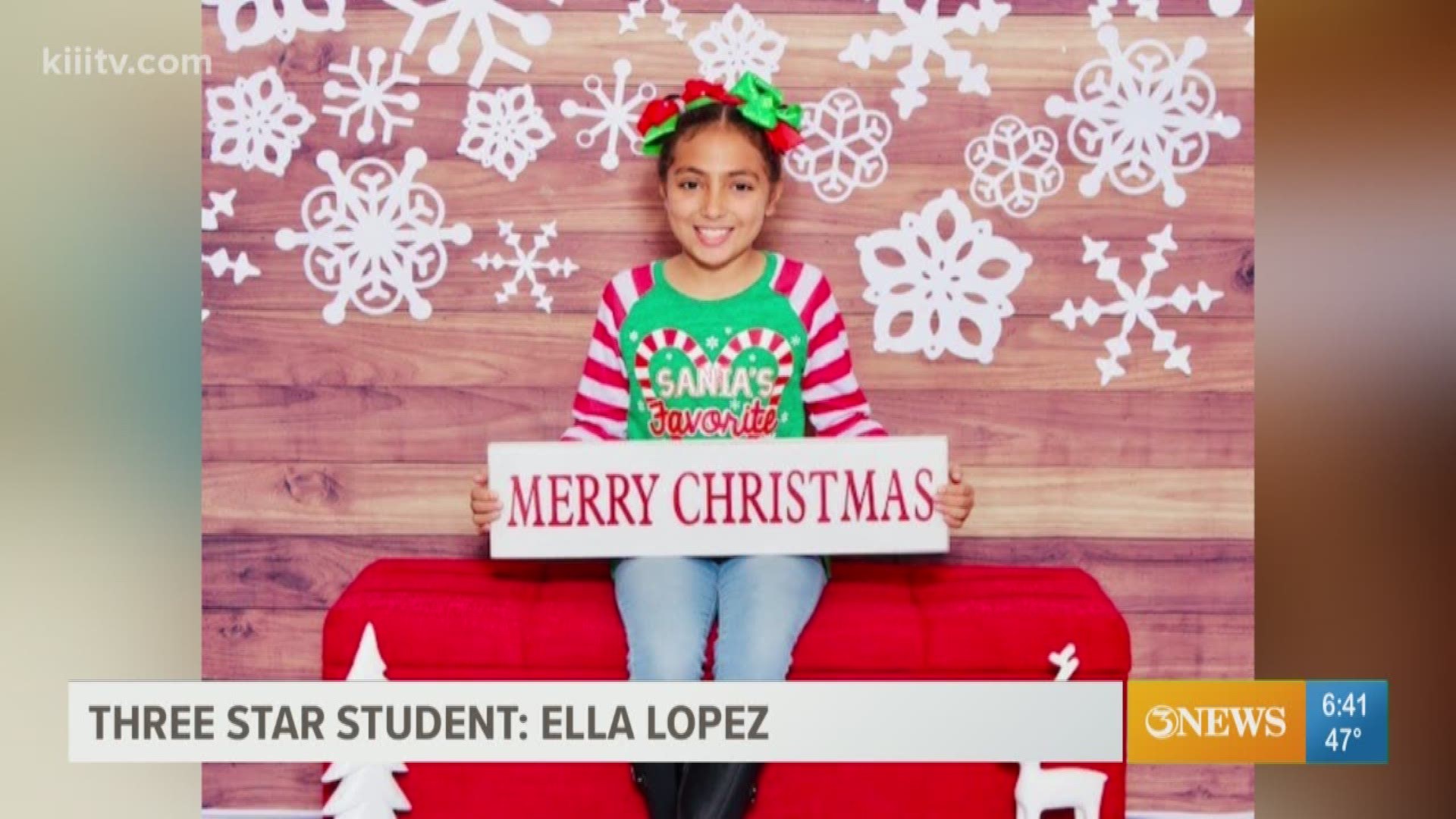 Ella Lopez brightened up the studio from Calallen's Magee Elementary.