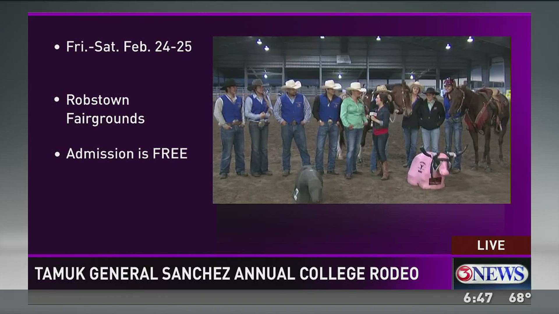 Bull riding, tie down calf roping, and steer wrestling are just some of the fun you can expect at the Texas A&M University Kingsville Rodeo.