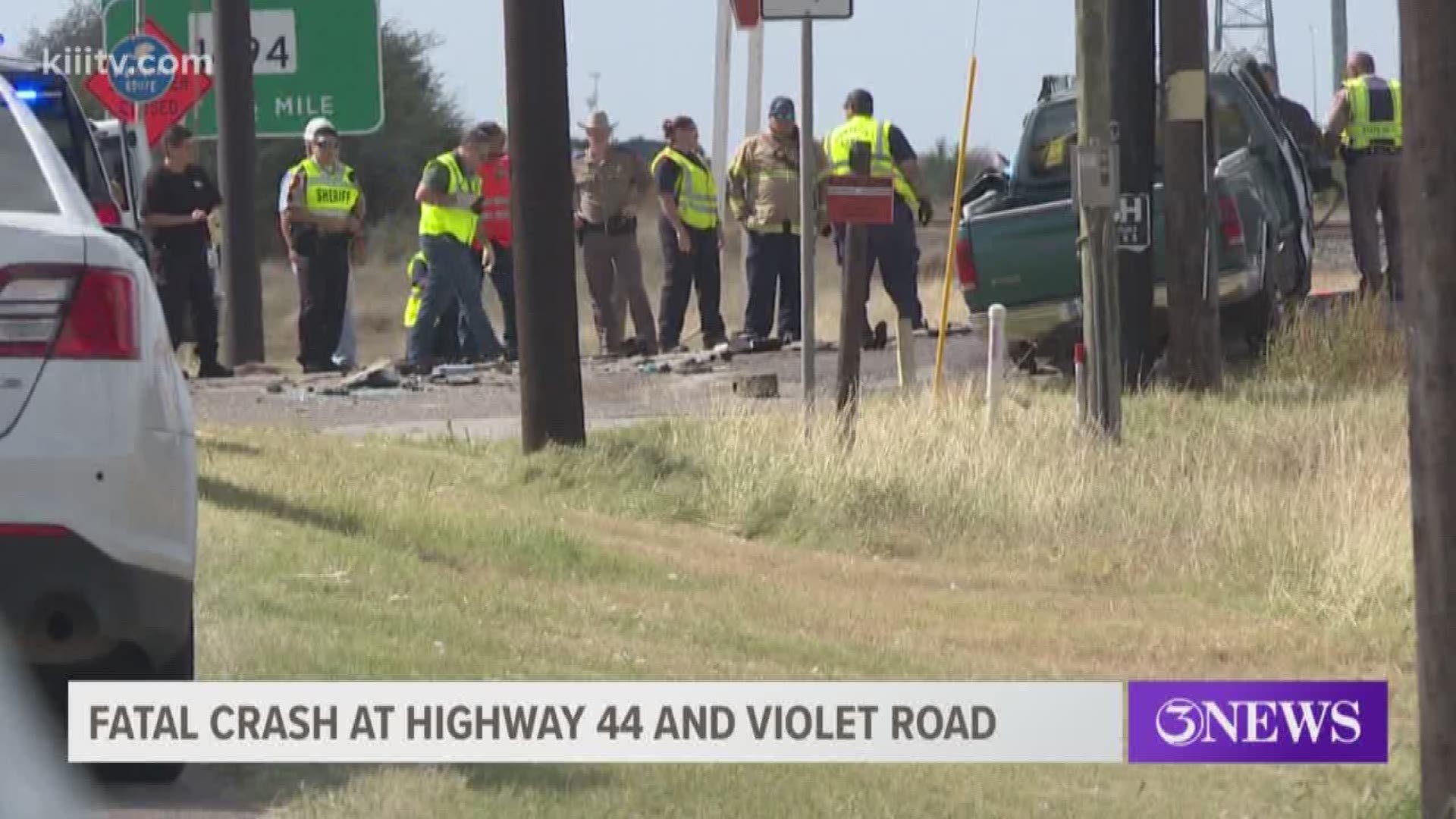 One driver was killed in a crash just before 1 p.m. Wednesday between Corpus Christi and Robstown on Highway 44 and Violet Road.