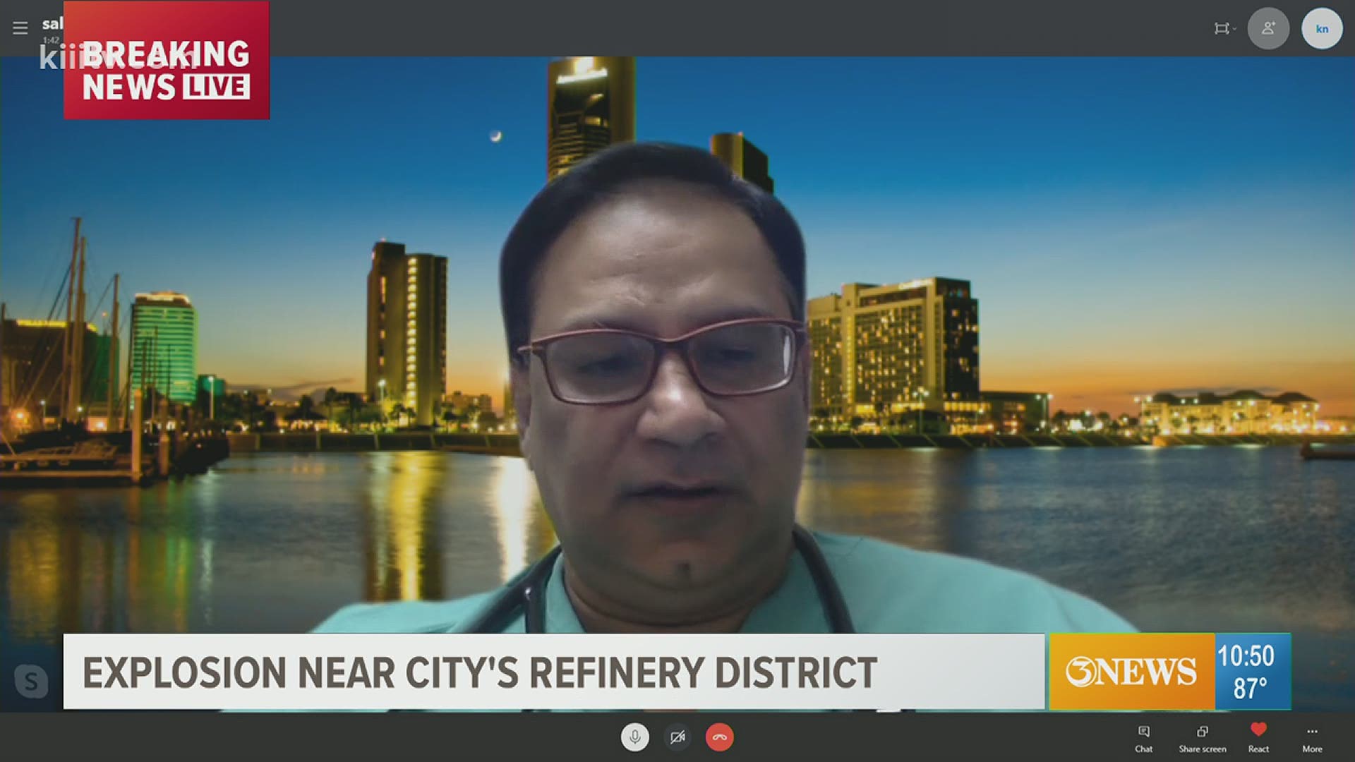 Dr. Salim Surani explains the health concerns caused by clouds of smoke from the explosion.