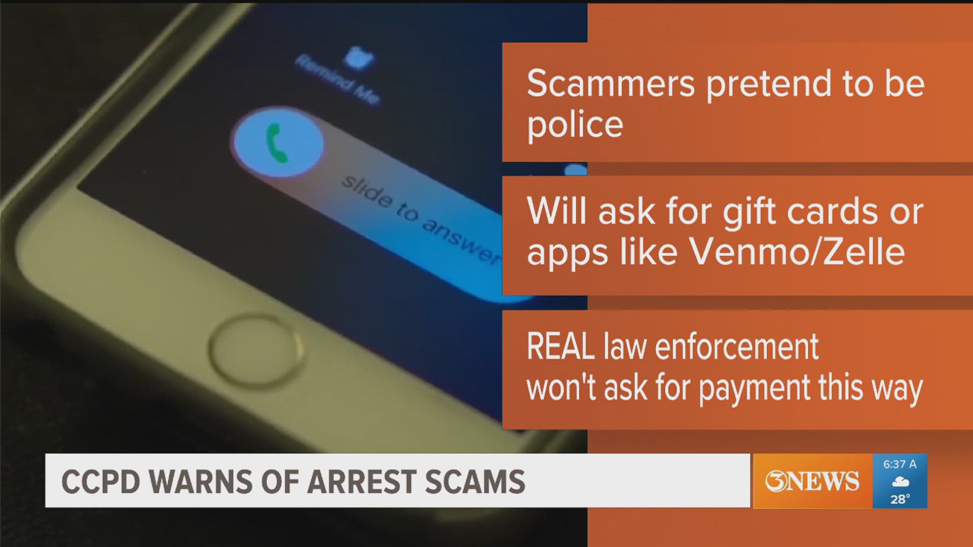 CCPD warns of arrest scams
