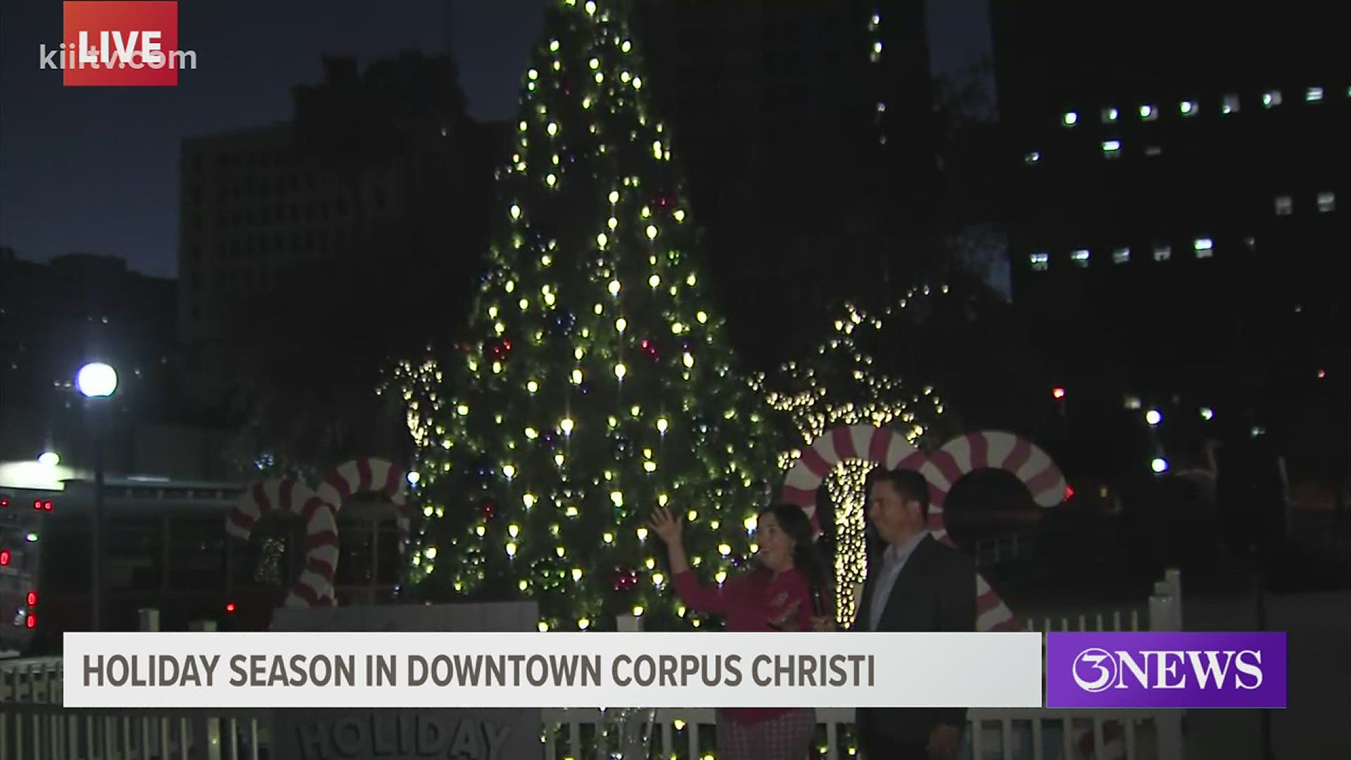 Friday night the downtown management district held a Christmas tree lighting event.