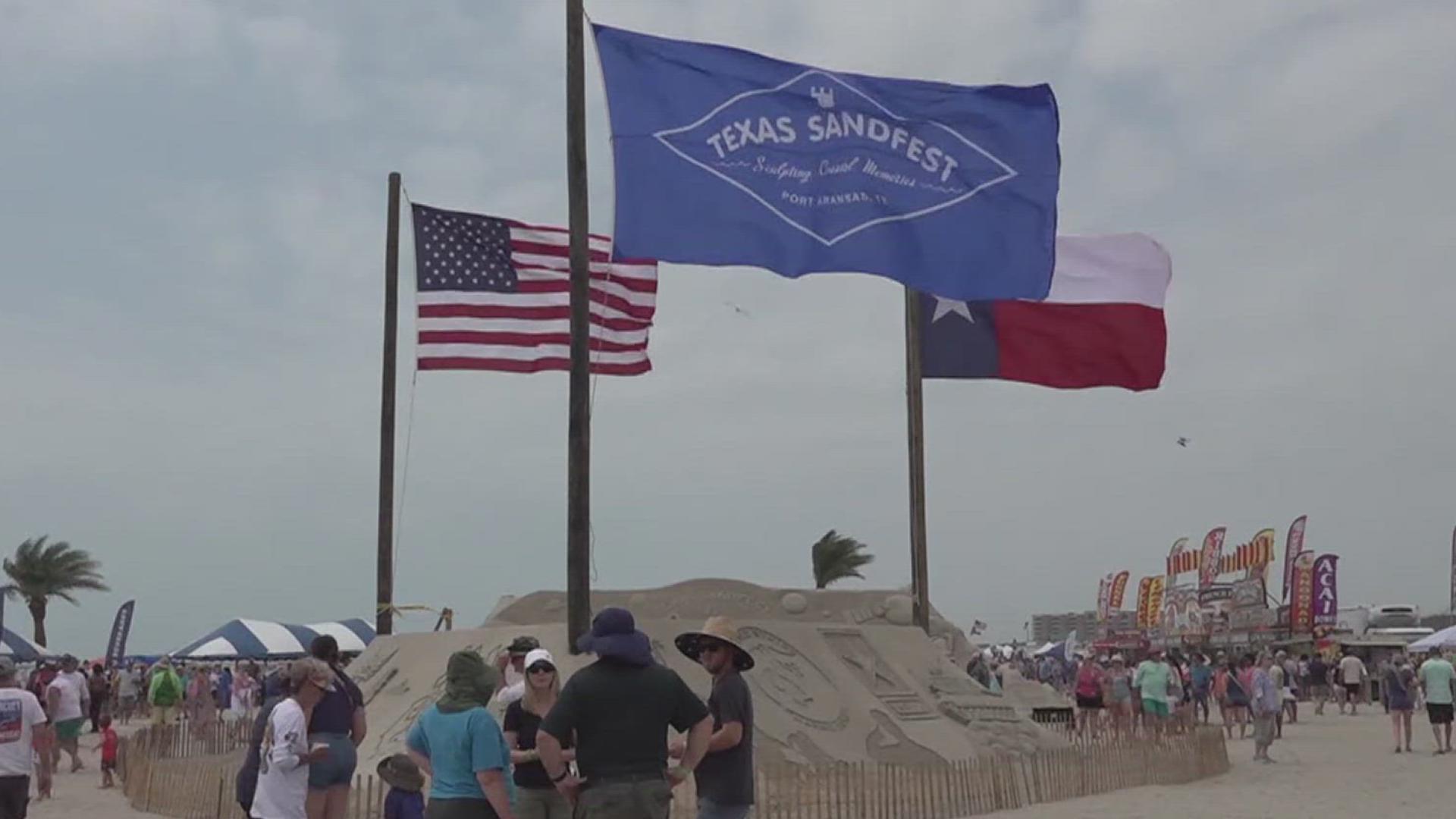 Texas SandFest is underway, drawing visitors from across the country to witness world-class sculptors transform sand into stunning works of art. 