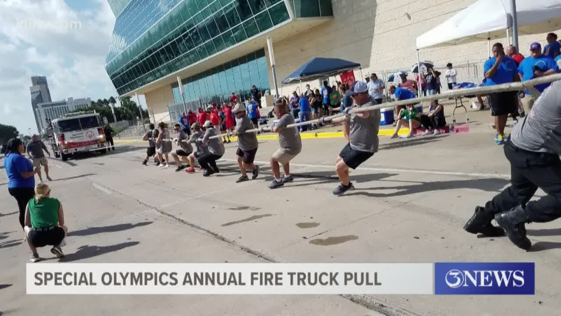 The annual fire truck pull supports the South Texas Special Olympics