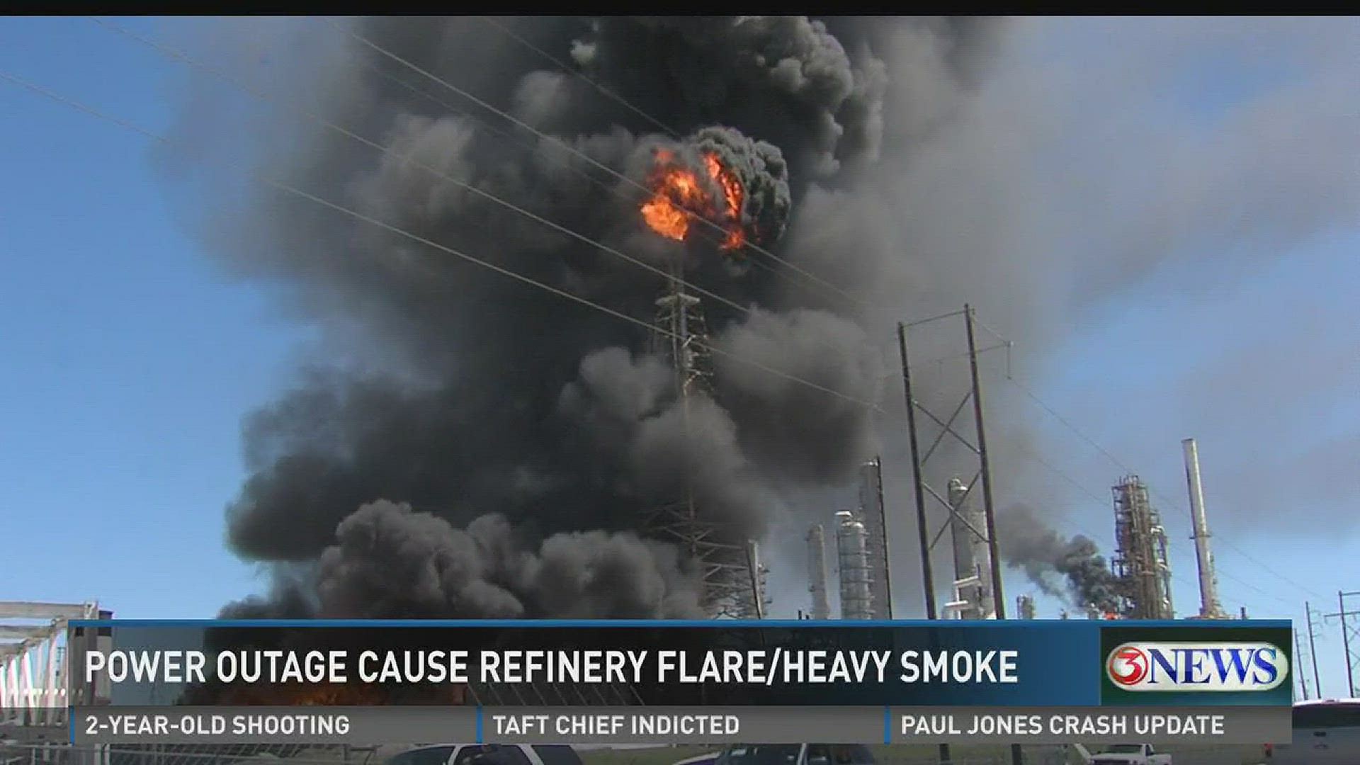 A daylong flaring event at the Valero West Refinery in Corpus Christi began as a result of a power outage in that area. The flare generated thick smoke that could be seen for miles around