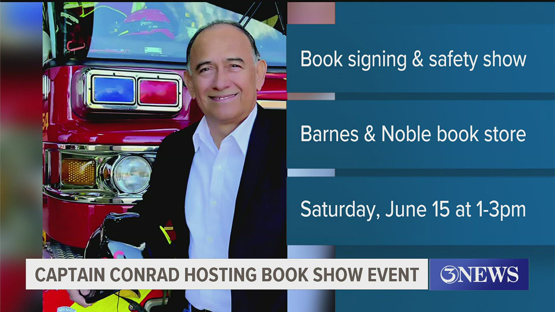 Retired firefighter Conrad Gonzales will be hosting a book signing and safety show event to educate kids on safety.