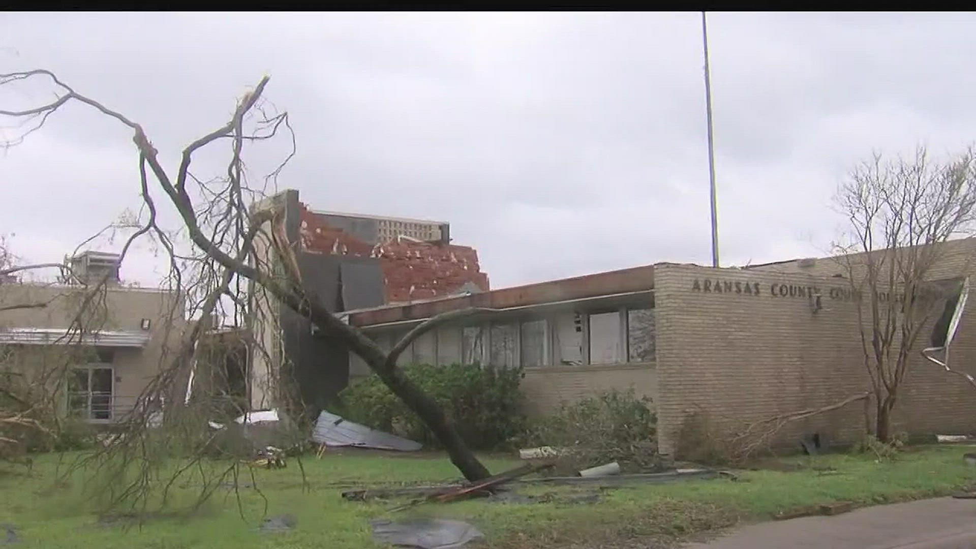 Footage of damage on the coast of the Gulf and interviews with people who stayed behind.