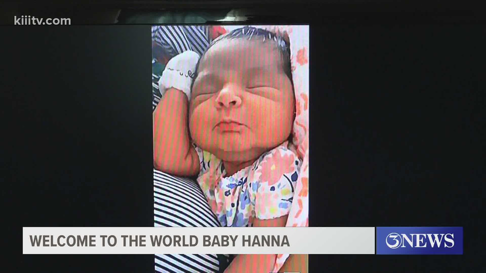 Not only was she two weeks early, she made her appearance about an hour before Hurricane Hanna made landfall.