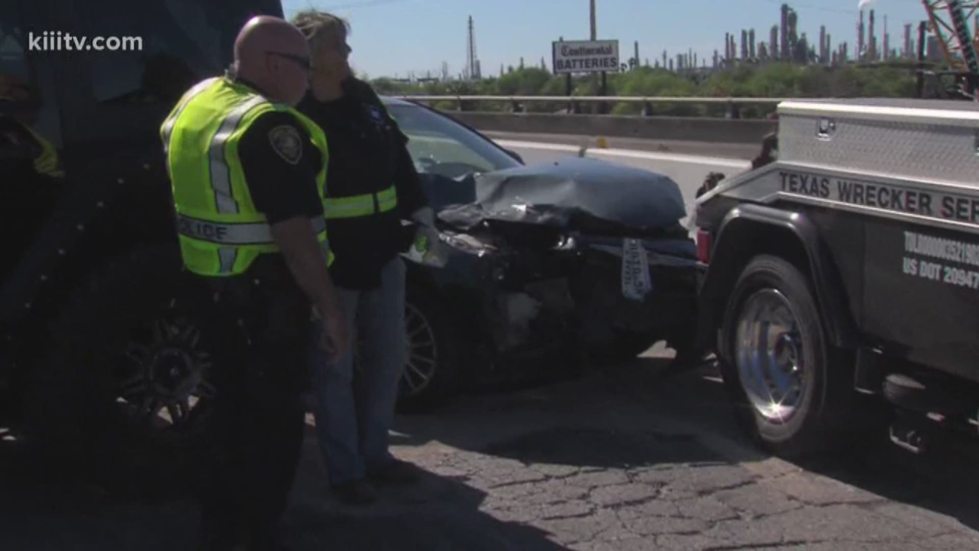 It happened around 4 p.m. when a car smashed into a stalled vehicle causing a chain reaction.