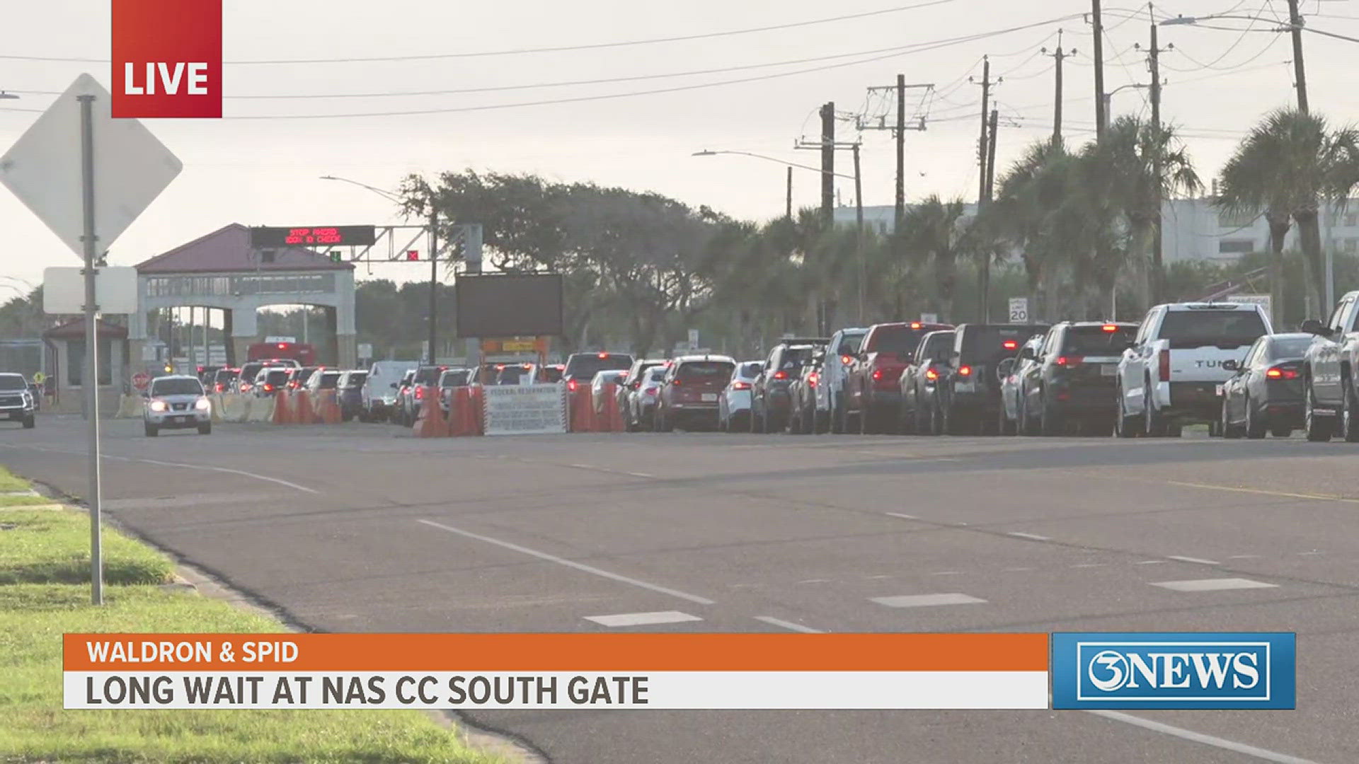 Traffic is backed up. The north gate along Ocean Drive remains closed due to debris from Tropical Storm Alberto.