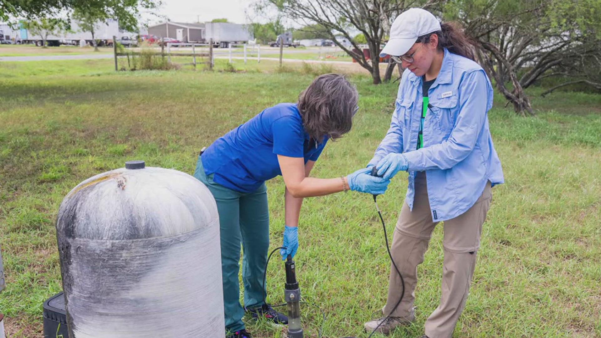 The team learned the well water is too salty to use for anything other than washing clothes and taking showers, so residents travel long distances for drinking water