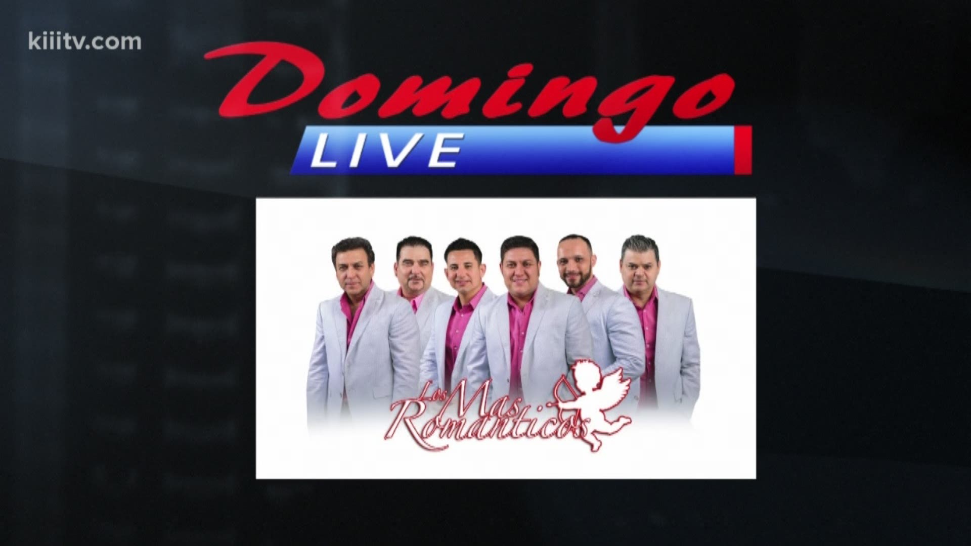 Los Mas Romanticos performing "Solo Converte" on Domingo Live.
