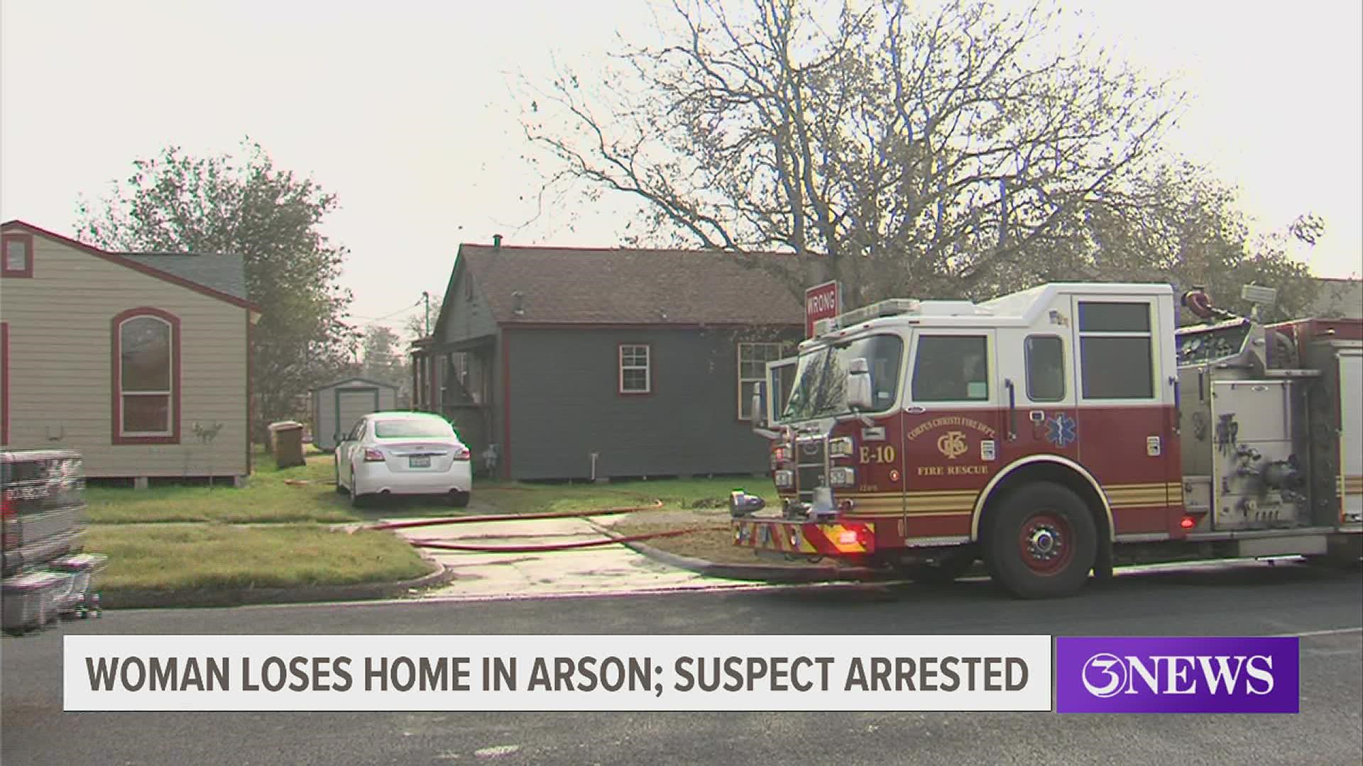 The 82-year-old grandmother was trying to get her grandson to leave the property when he set the house on fire, officials said.