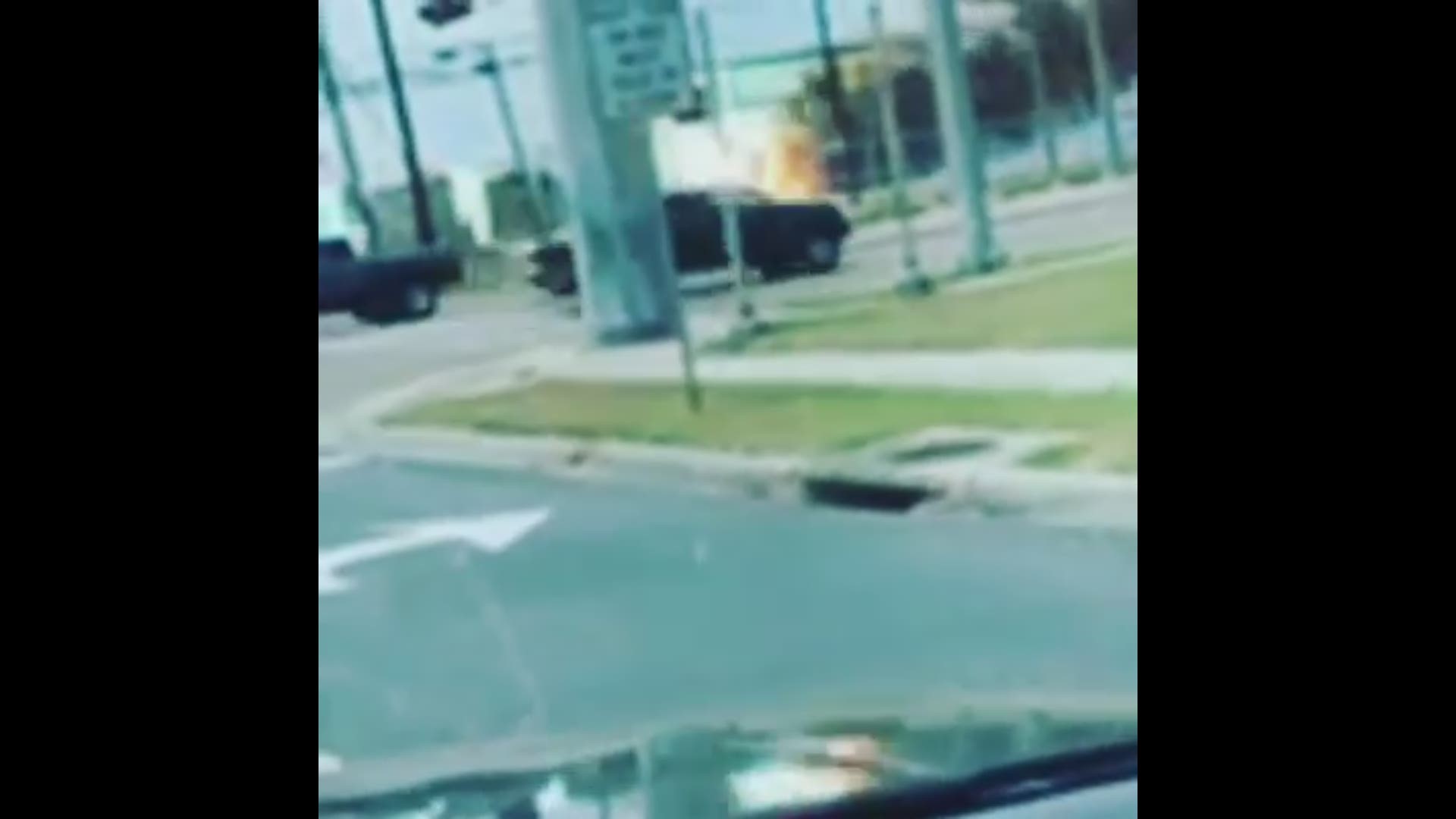Christian Johnson from Turf Sports Complex in Corpus Christi's southside shot video of a fire at Yorktown and Cimarron Wednesday afternoon that led to an outage affecting over 14,000 customers.