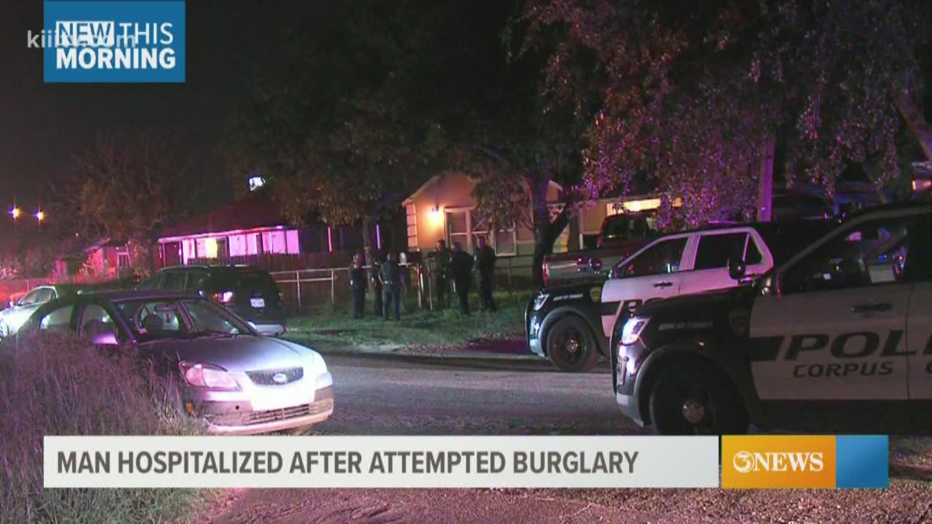 The suspect was taken to a hospital after sustaining injuries while attempting to burglarize the home.