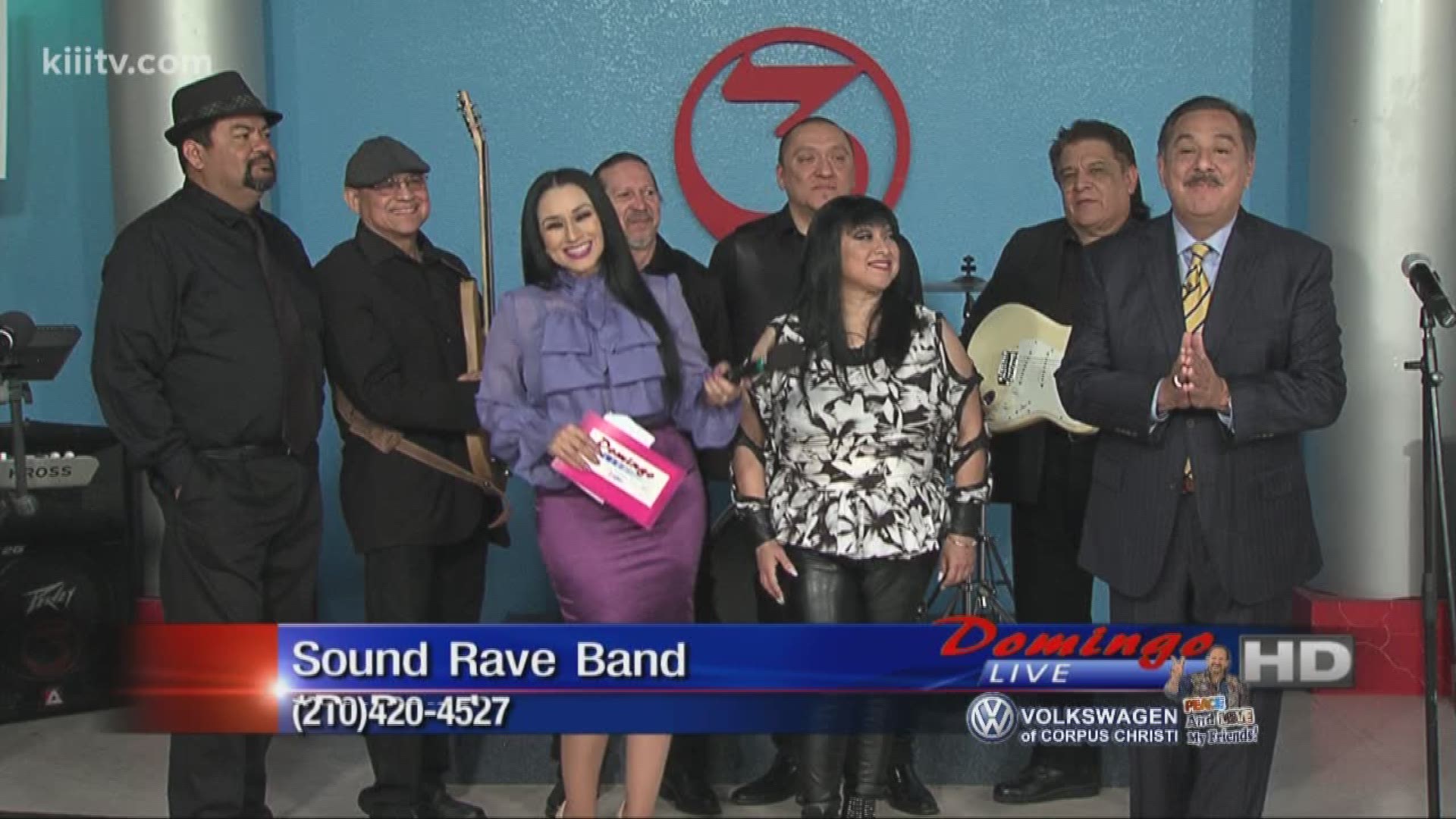 Rudy Trevino and Barbi Leo interviewing Sound Rave Band from San Antonio, on Domingo Live!