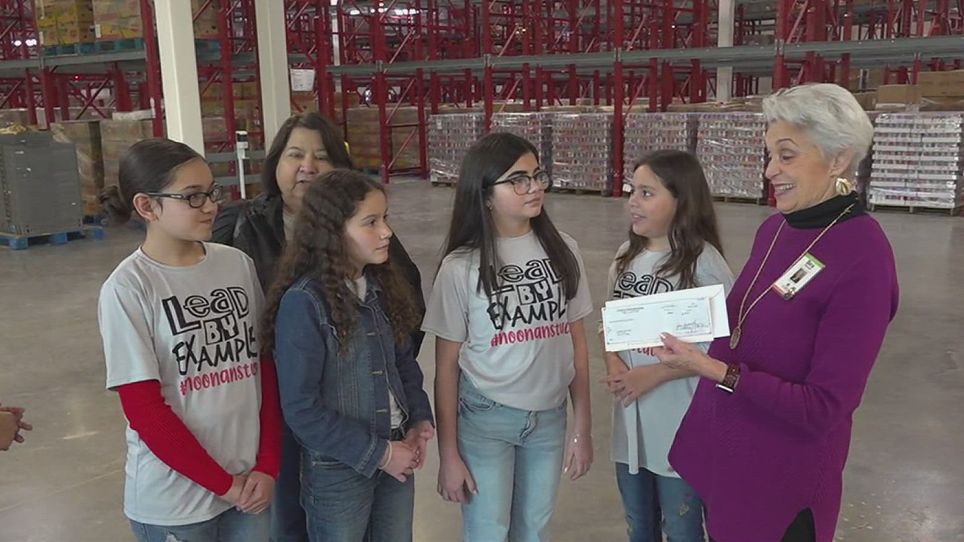 The school's student council was given an $800 check for its work.