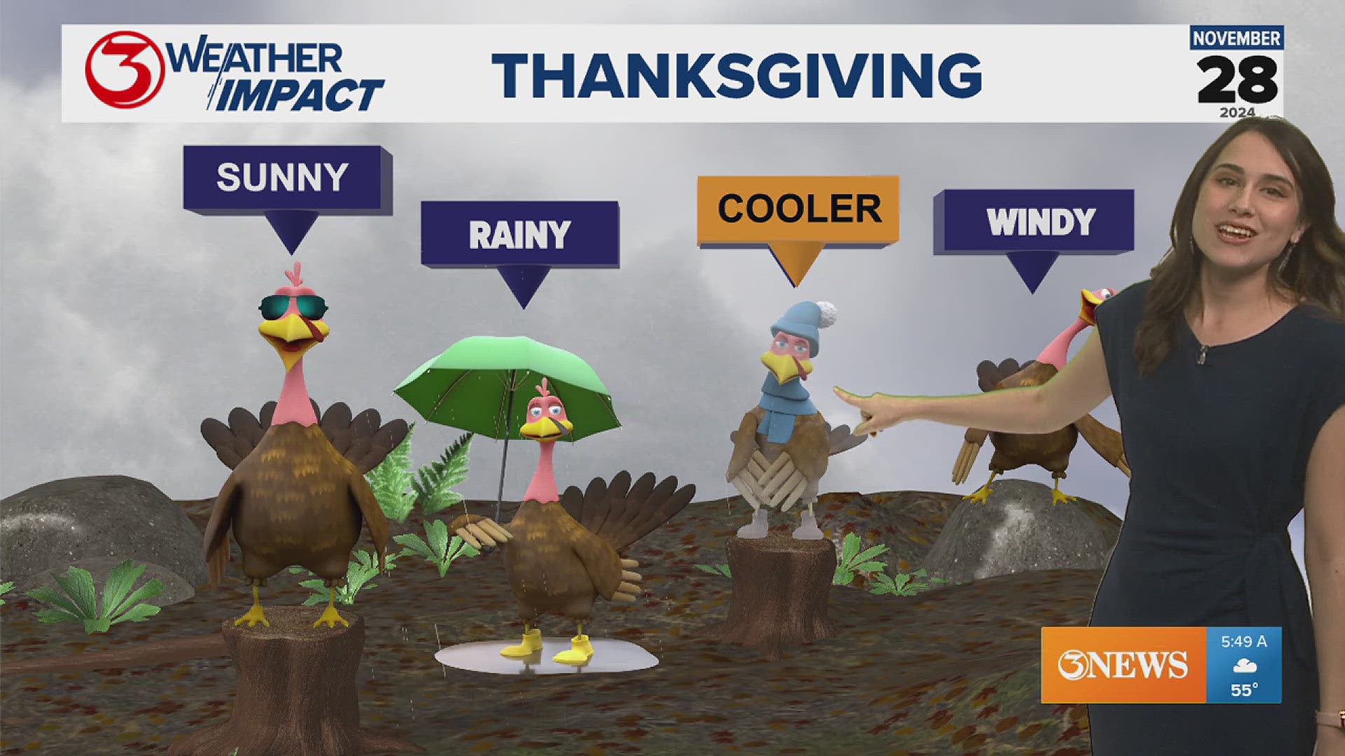 We can expect to see another cold front in our area on Thanksgiving Day.