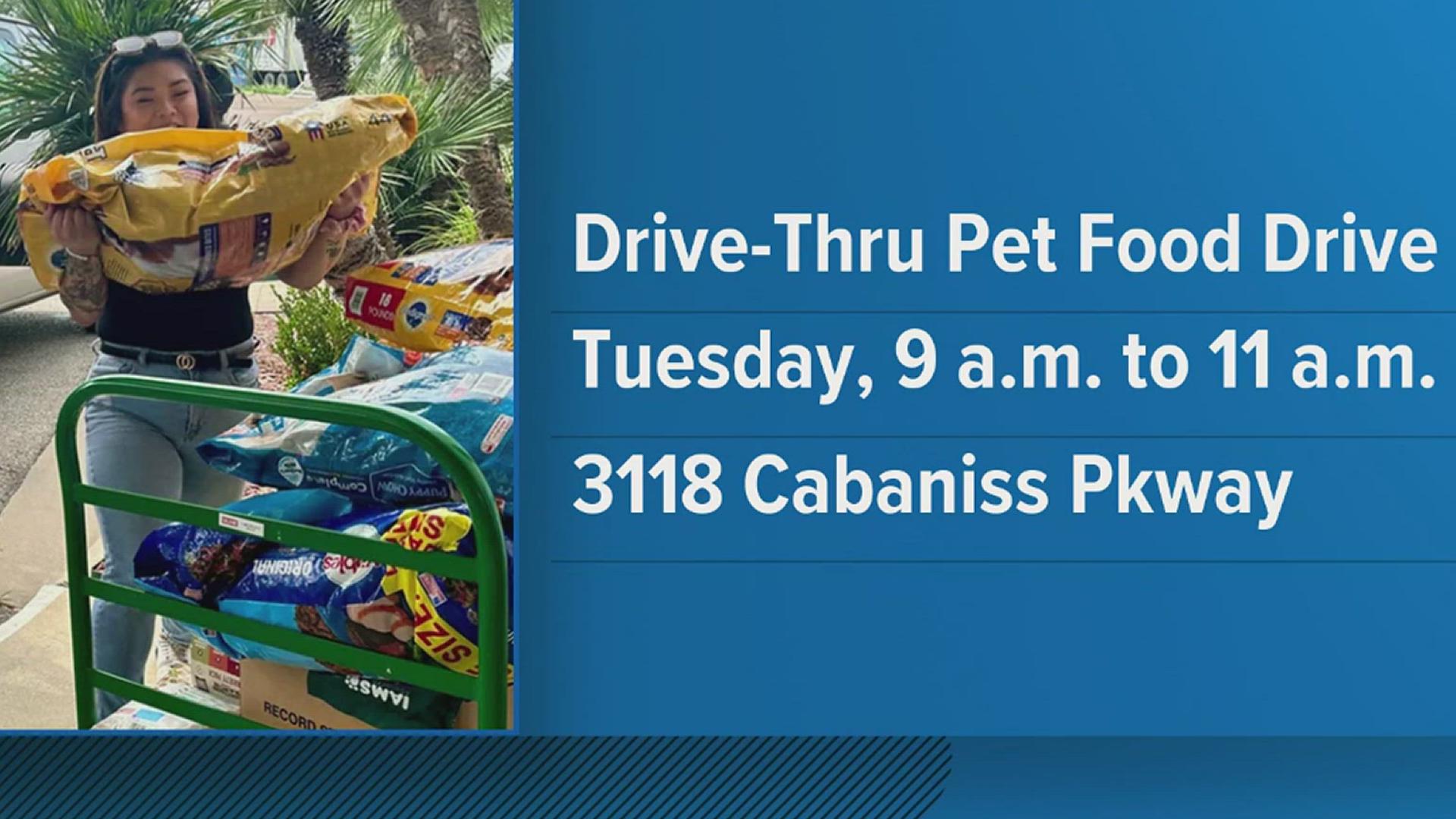 The Gulf Coast Humane Society will be giving out dog, cat, kitten and puppy food for free at their location on Cabaniss Parkway.