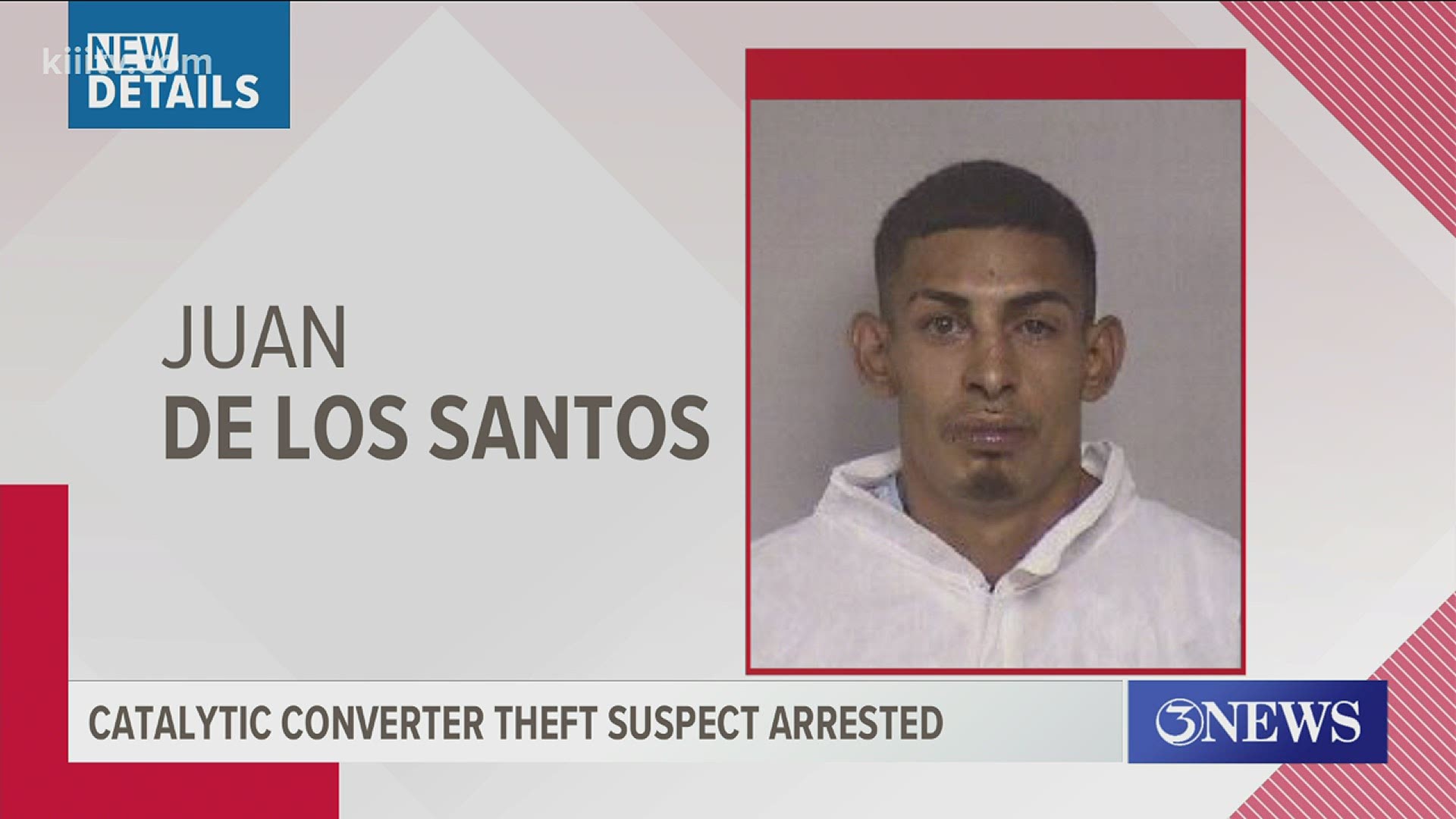 Police say 25-year-old Juan De Los Santos was attempting to steal a catalytic converter.