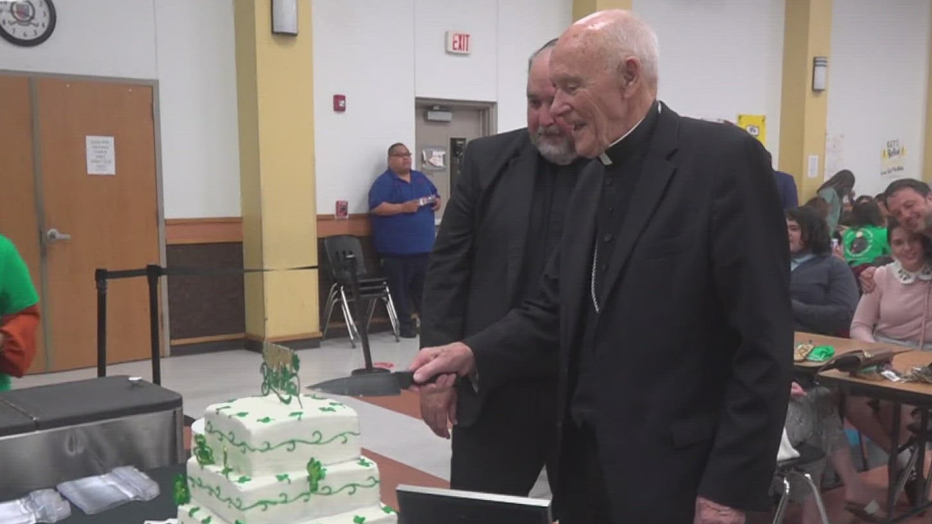 Students and staff from St. John Paul II High School—the very campus he helped bring to fruition—wanted to celebrate him with a surprise party.