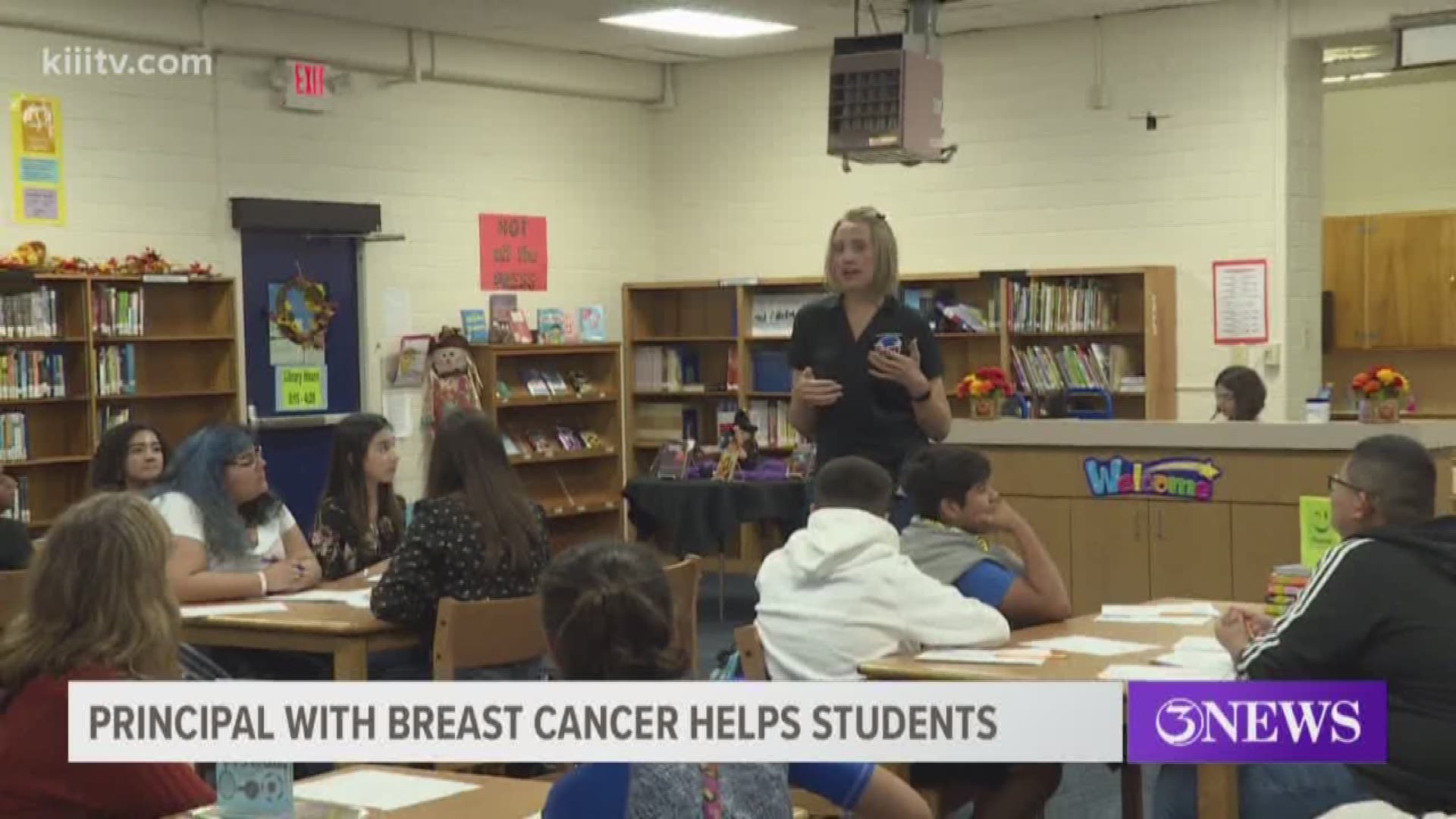 One Corpus Christi Independent School District principal is using her battle with breast cancer as a way to raise awareness and teach students that they can fight th