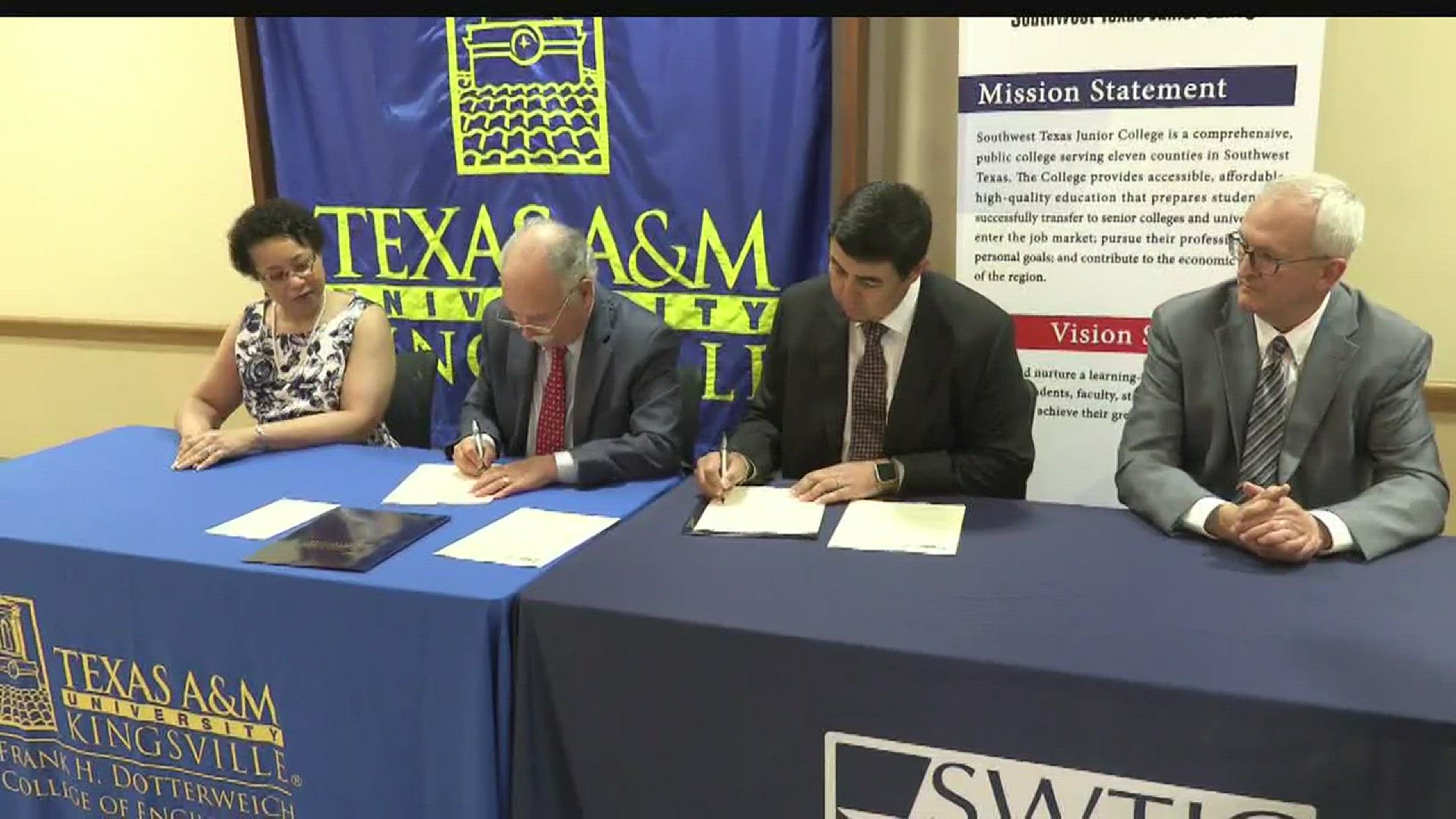 Texas A&M University-Kingsville signed a memorandum of understanding with Southwest Texas Junior College out of Uvalde allowing engineering students to transfer to the University with their existing credits.