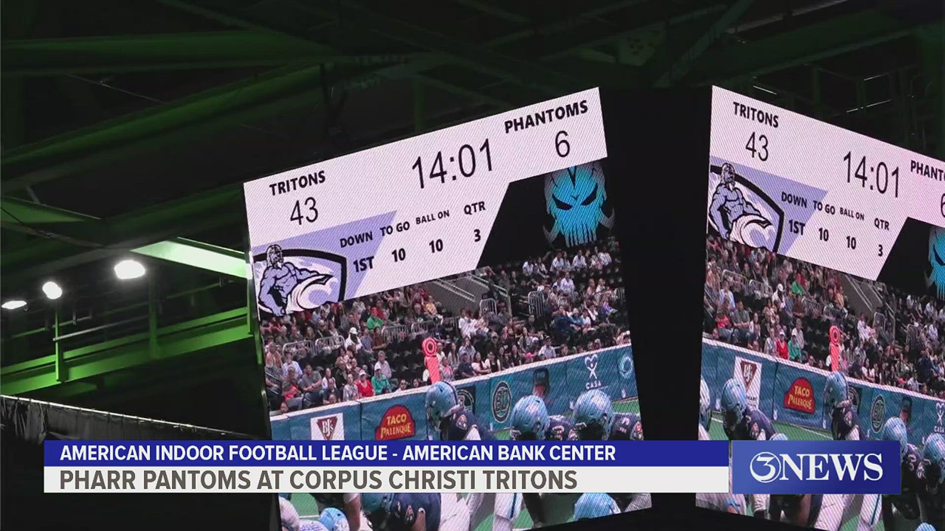 The Tritons defeated the Pharr Phantoms, 76-6, on Friday at the American Bank Center.