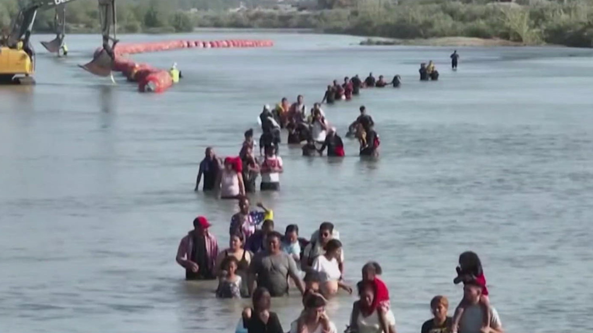 The justice department wants Texas to immediately remove the the buoys that are being held in place by concrete blocks.