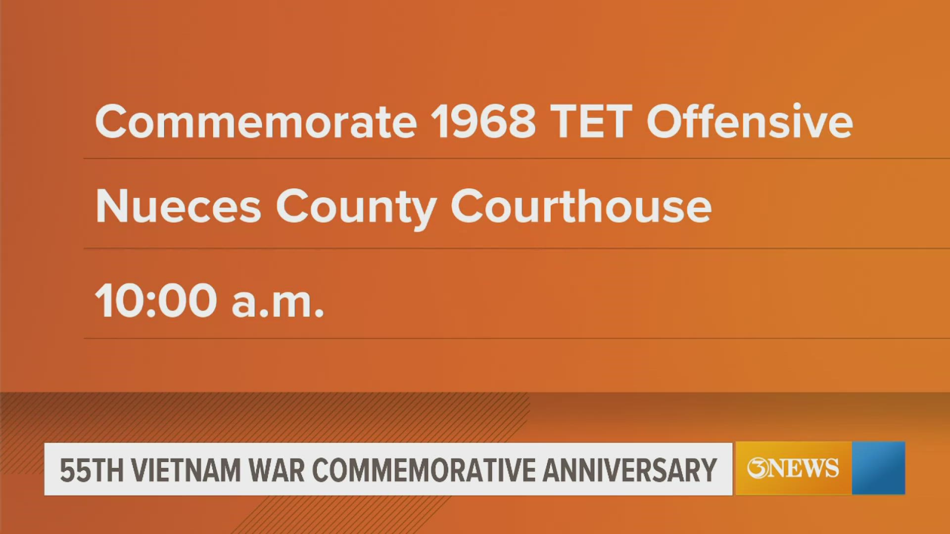 The ceremony begins at 10 a.m. at the Nueces County Courthouse.