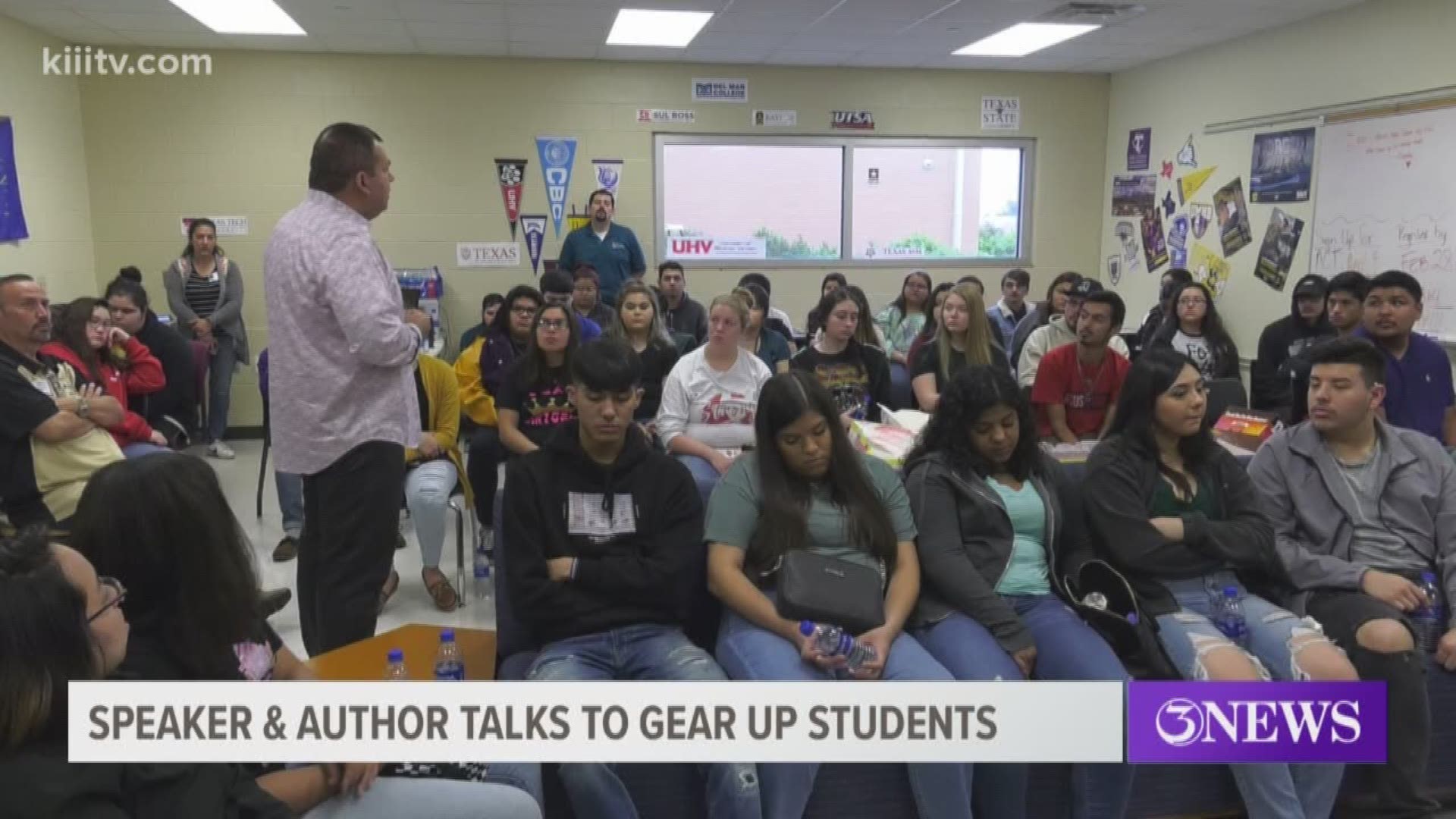 Sergio Tinoco spoke at H.M. King High School to students from Texas A&M University - Kingsville's Gear Up program.