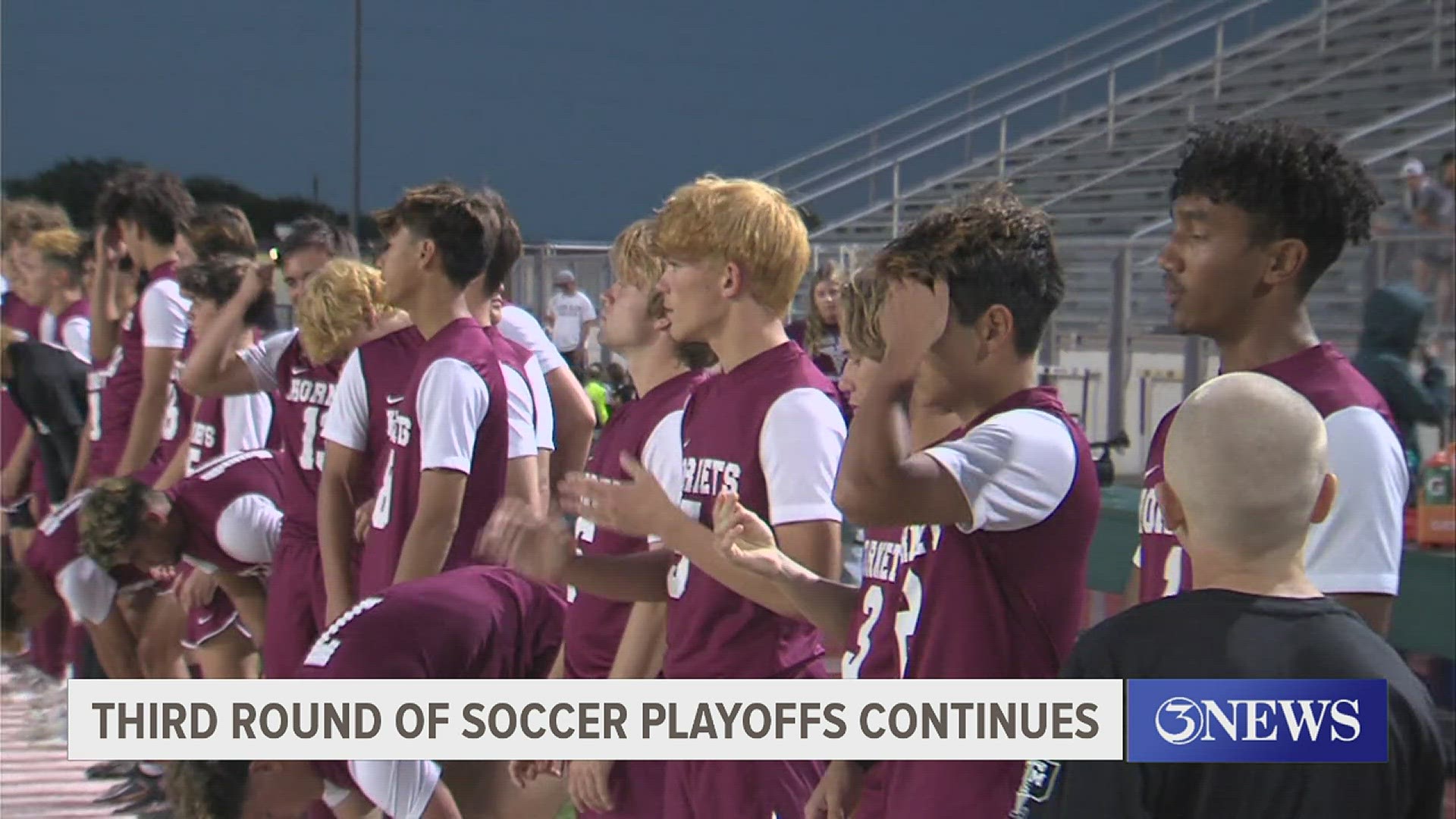 The Flour Bluff boys move on. The Bluff and G-P girls fall. The London girls shut out Beeville Jones to advance.