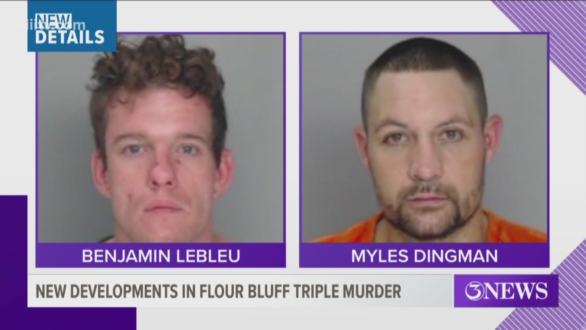 Court documents shed new light on Monday's arrest of two men in connection with a triple homicide in Flour Bluff.