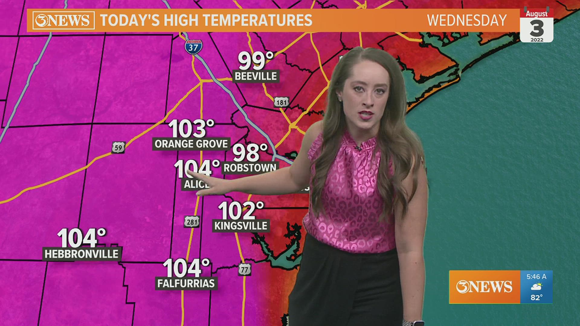 Extra hot with Saharan Dust moving into Corpus Christi